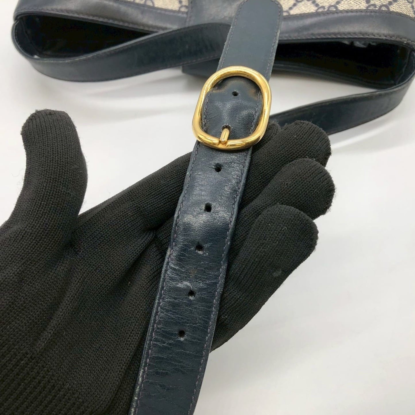 Gucci Navy Gg Supreme Shoulder Bag ( )