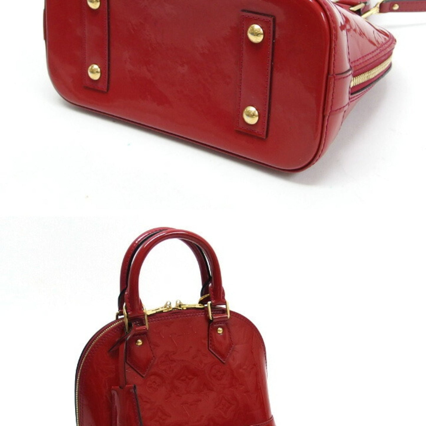 LOUIS VUITTON Monogram Vernis Alma BB Pomme d'Amour Shoulder Bag