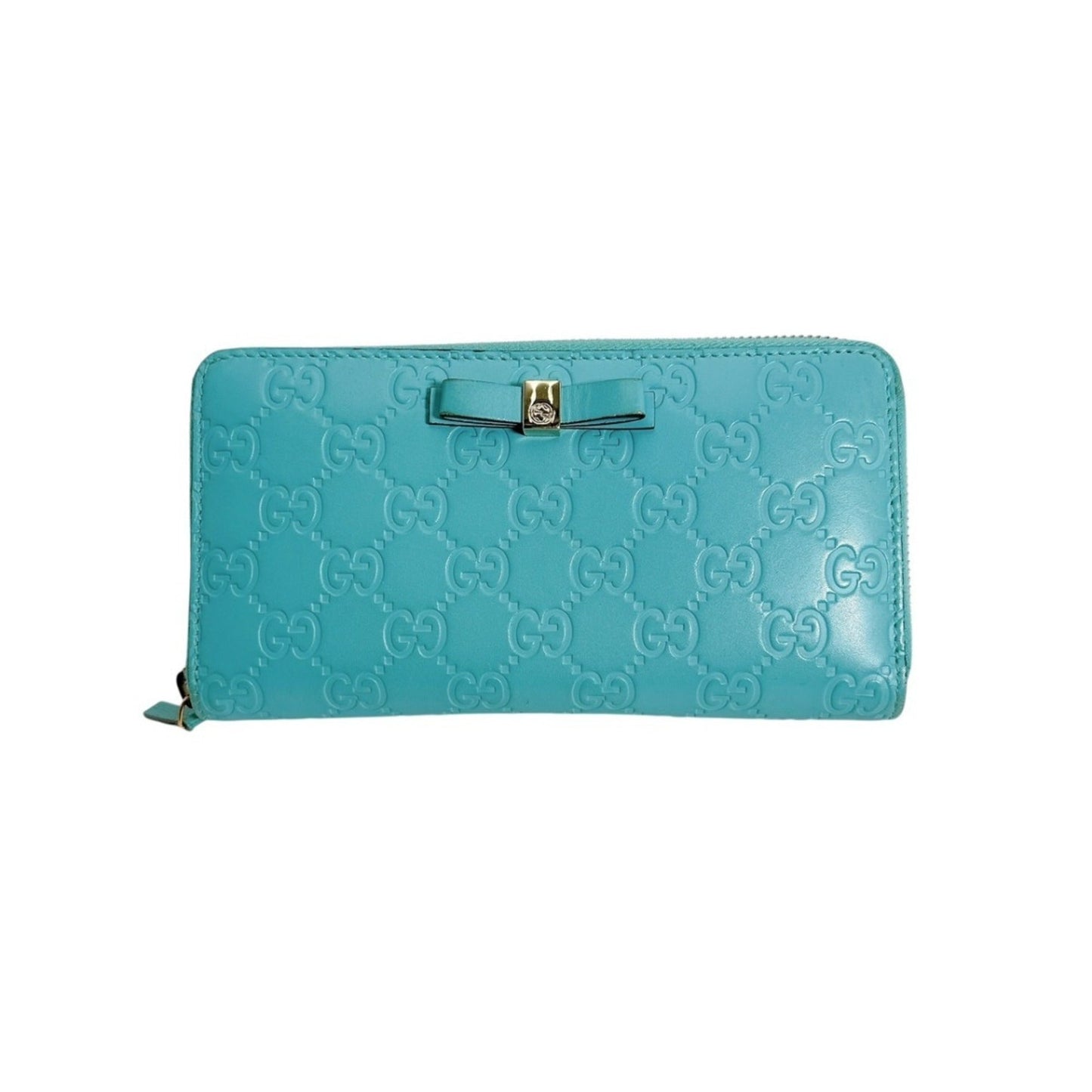 Gucci Blue Light Blue Leather Long Wallet (Bi-Fold) ( )