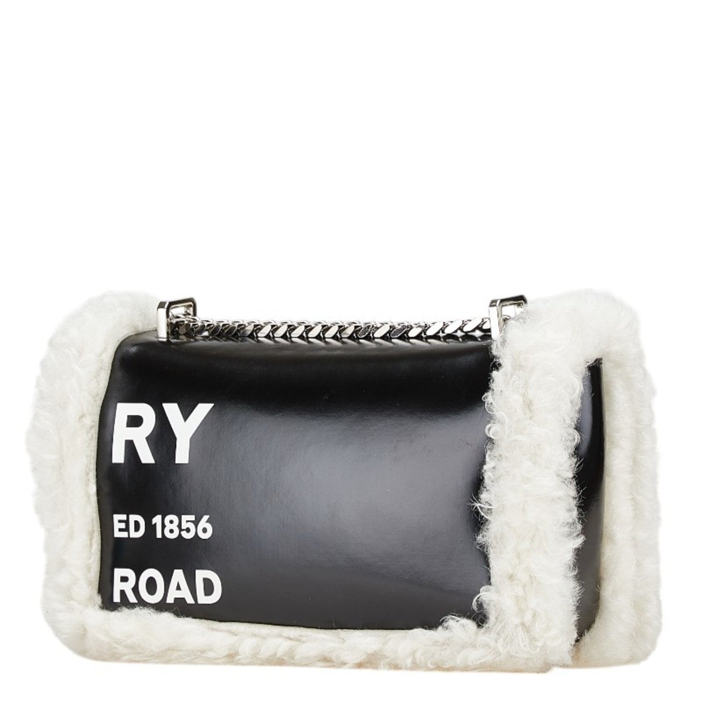 Burberry Black White Leather Shoulder Bag ( )