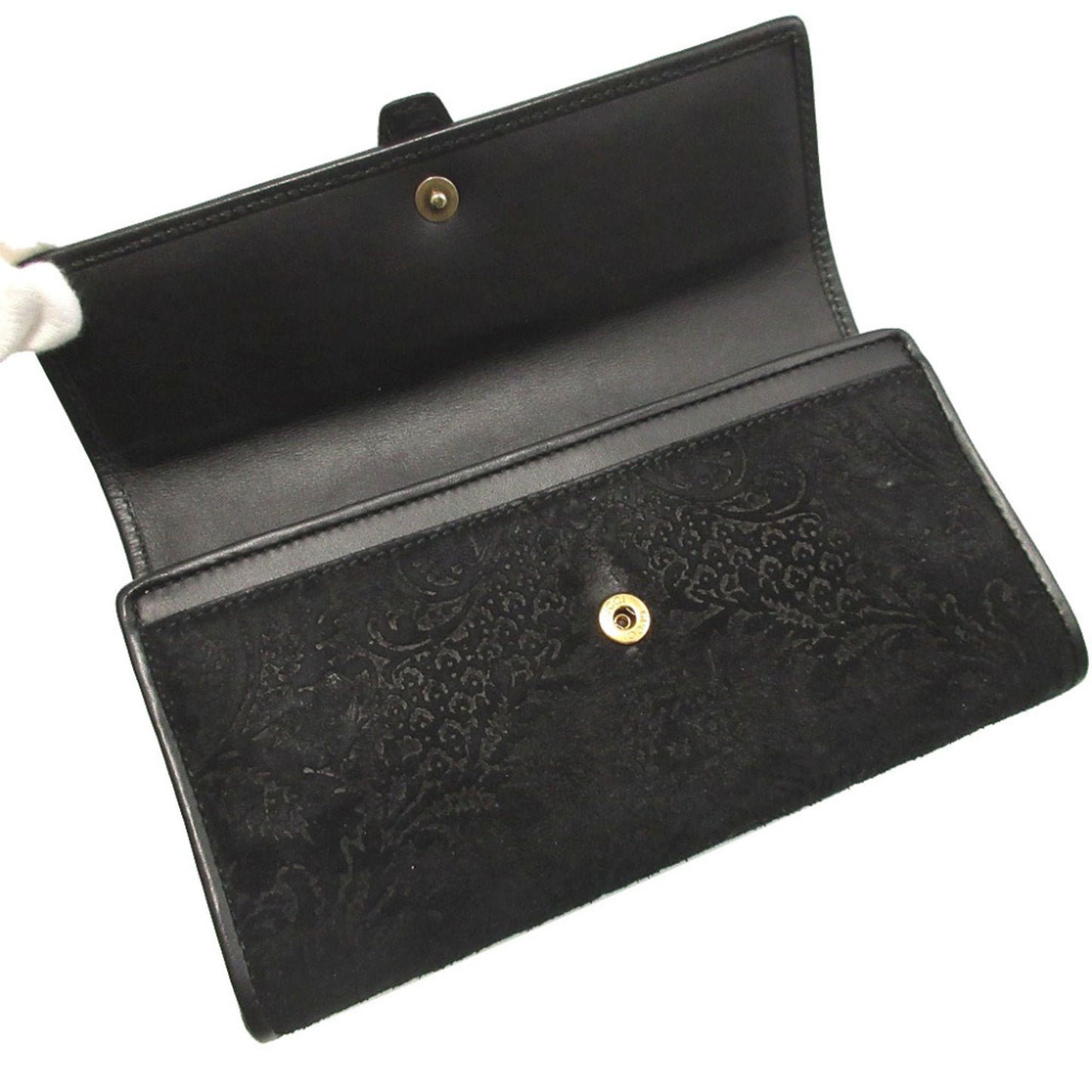 Gucci Black Suede Long Wallet (Bi-Fold) ( )