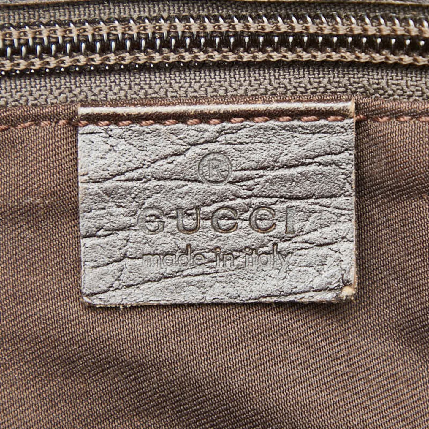 Gucci Beige Brown Pvc Leather Handbag Tote Bag ( )