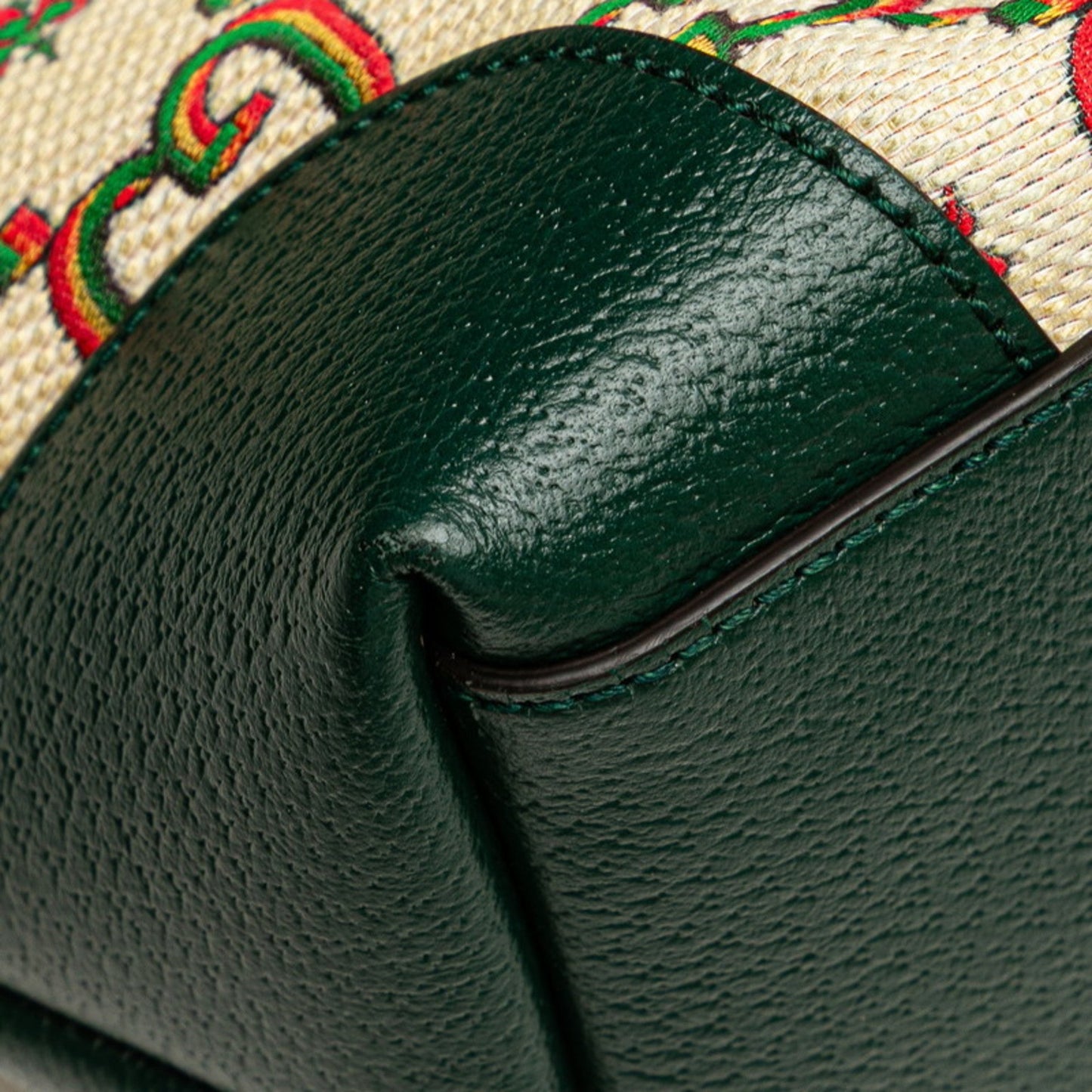 Gucci Ophidia Beige Green Multi-Color Canvas Leather Tote Bag ( )