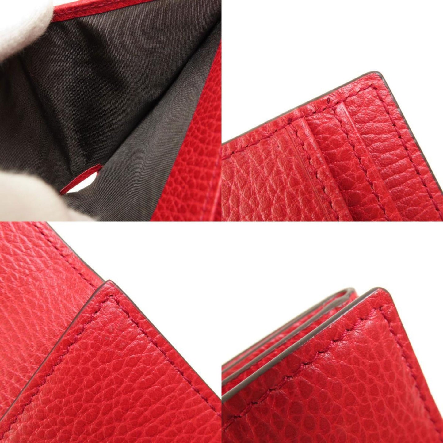 Gucci Red Color Leather Wallet (Bi-Fold) ( )