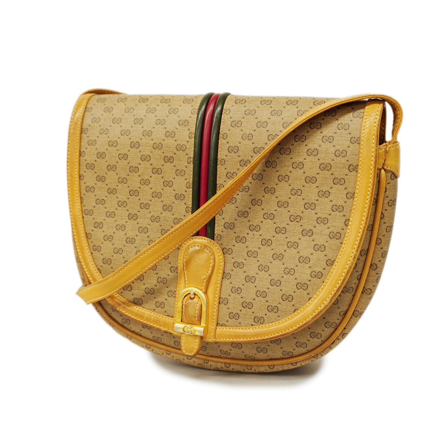 GUCCI Auth  Sherry Line Micro GG 007 89 1095 Women's PVC Shoulder Bag Beige