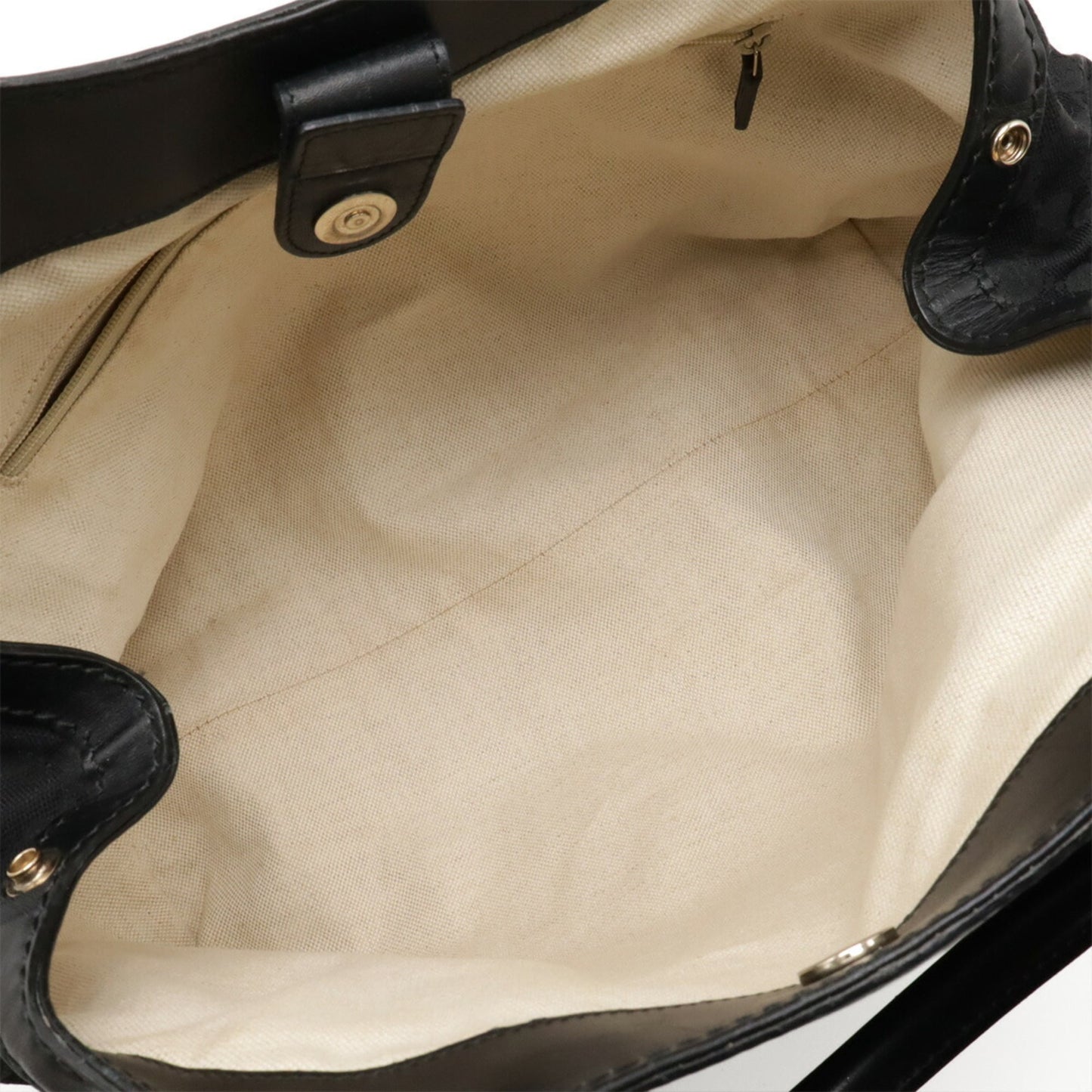 Gucci Sukey Black Gg Canvas Leather Handbag Tote Bag ( )