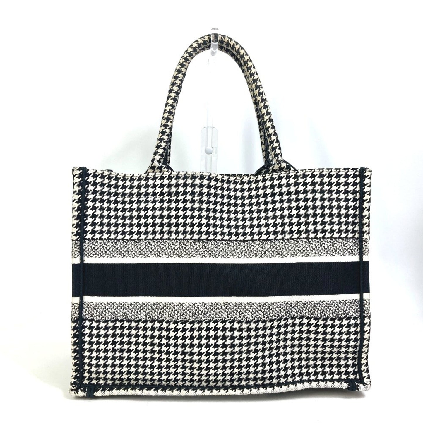 Christian Dior Black White Canvas Shoulder Bag Tote Bag ()