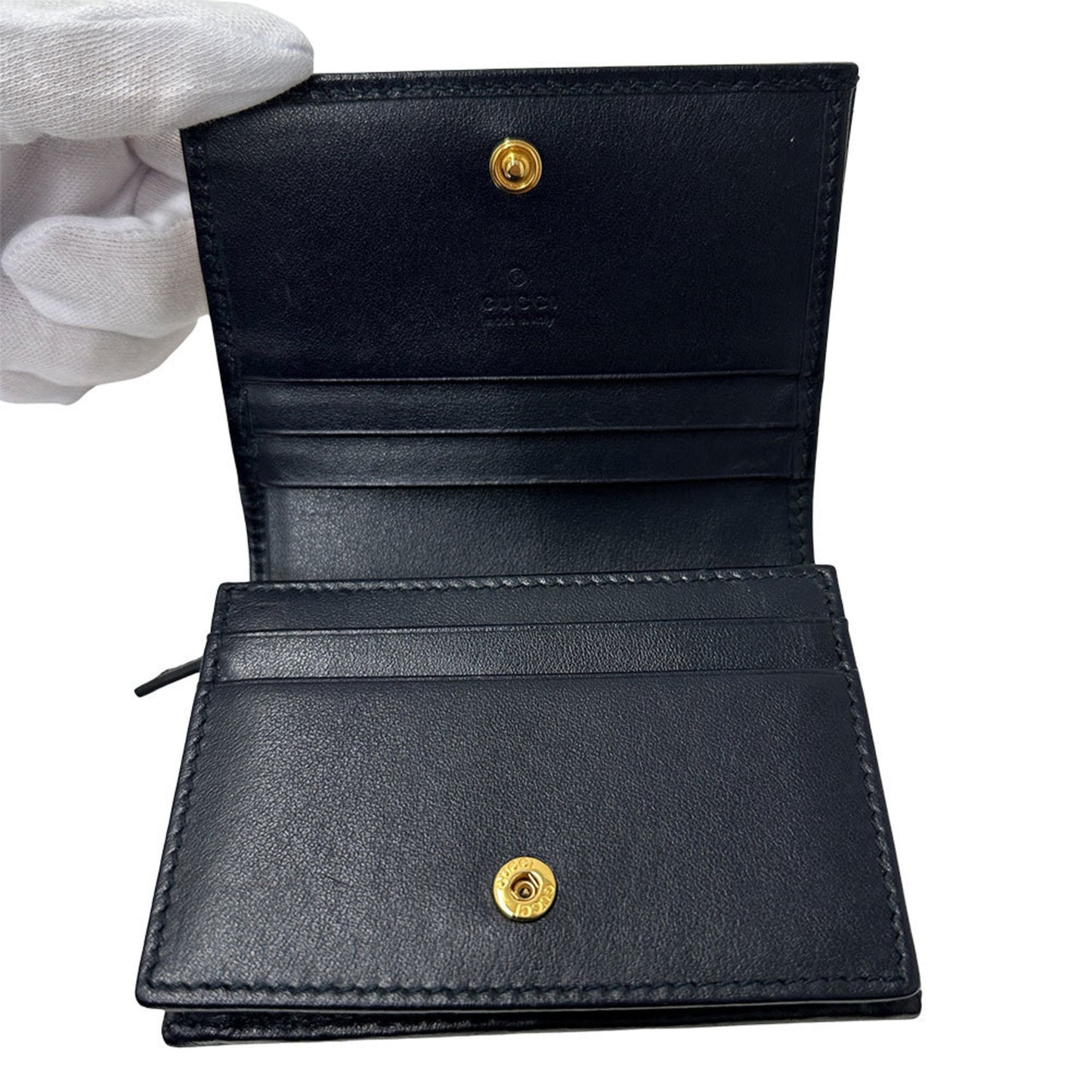 Gucci Navy Leather Wallet (Bi-Fold) ( )