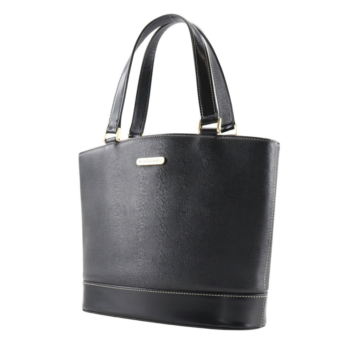 Burberry Black Leather Handbag Tote Bag ( )