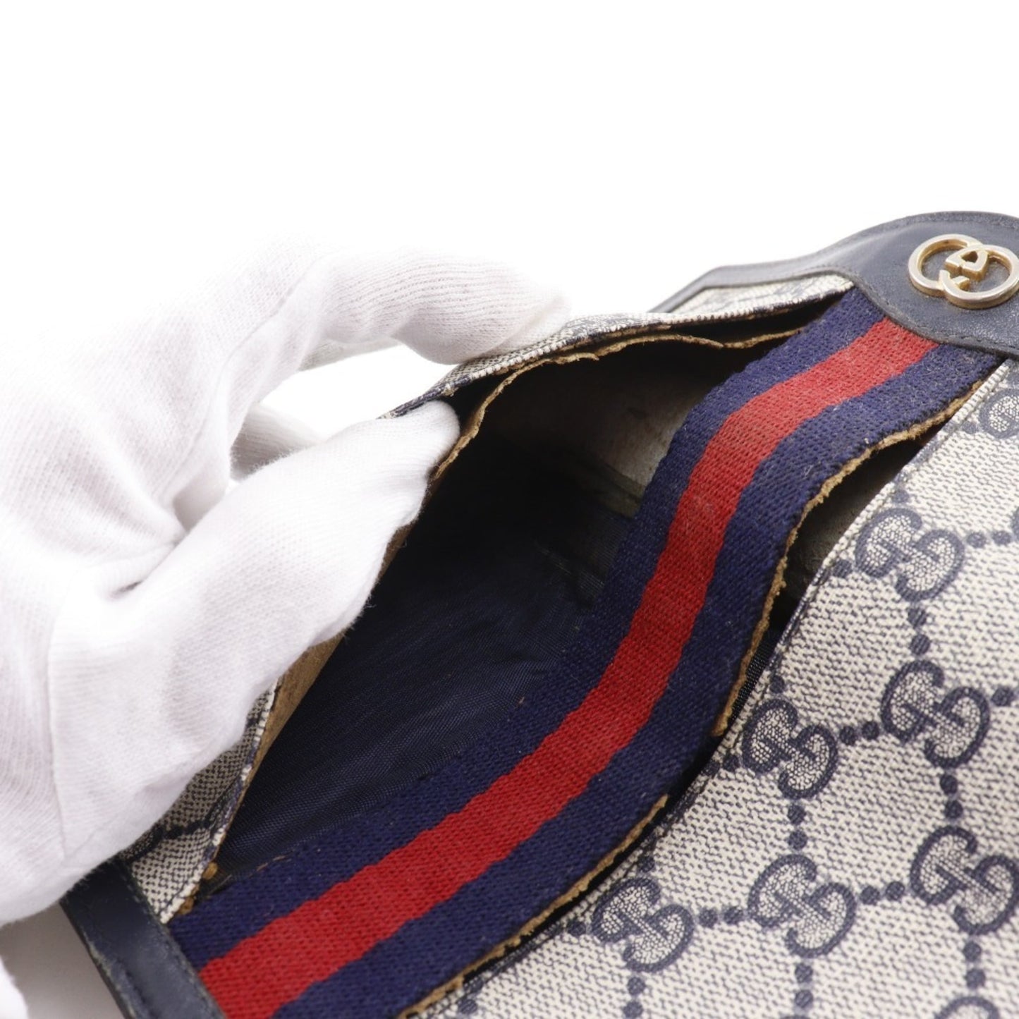 Gucci Navy Gg Supreme Pouch ( )