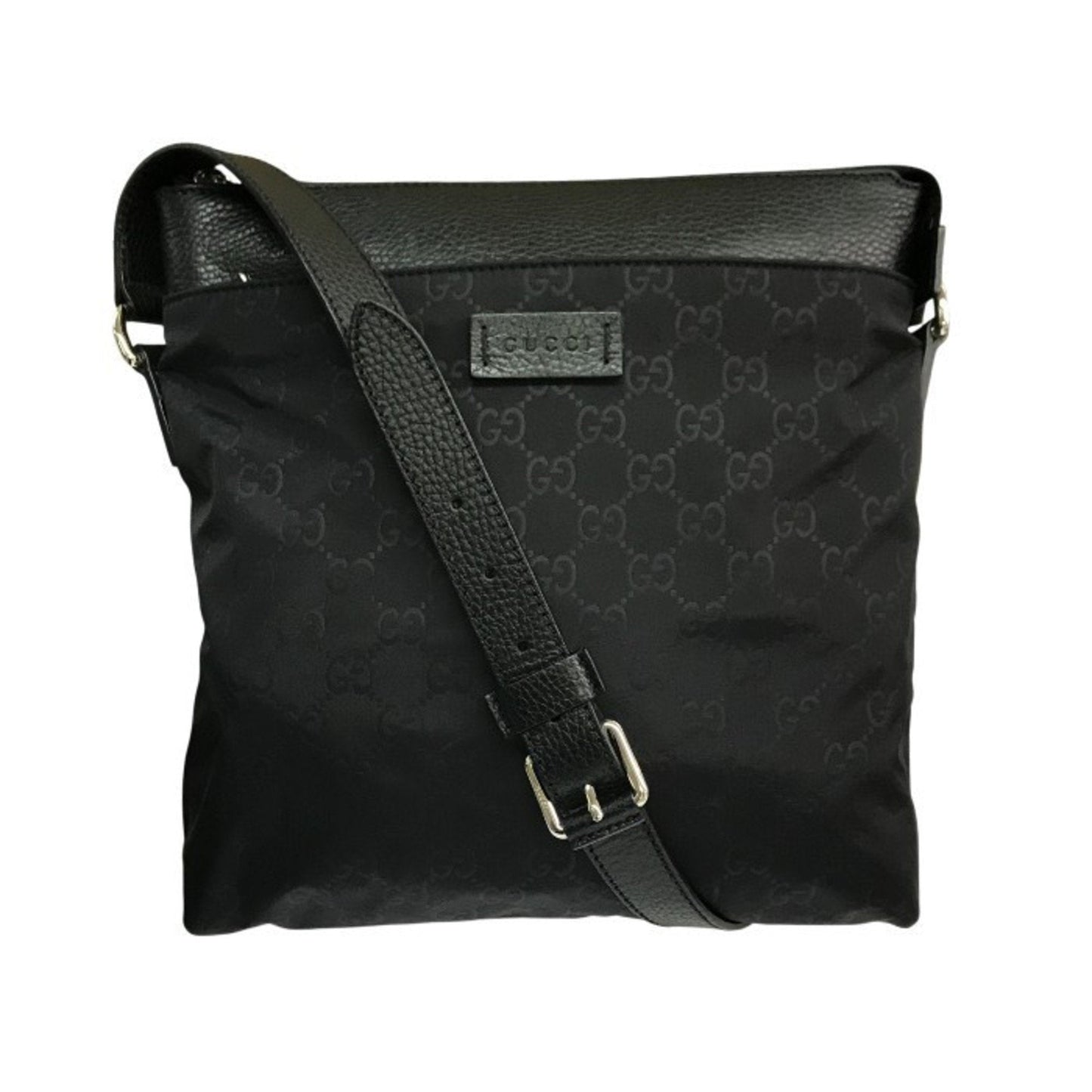 Gucci Black Nylon Leather Shoulder Bag ( )
