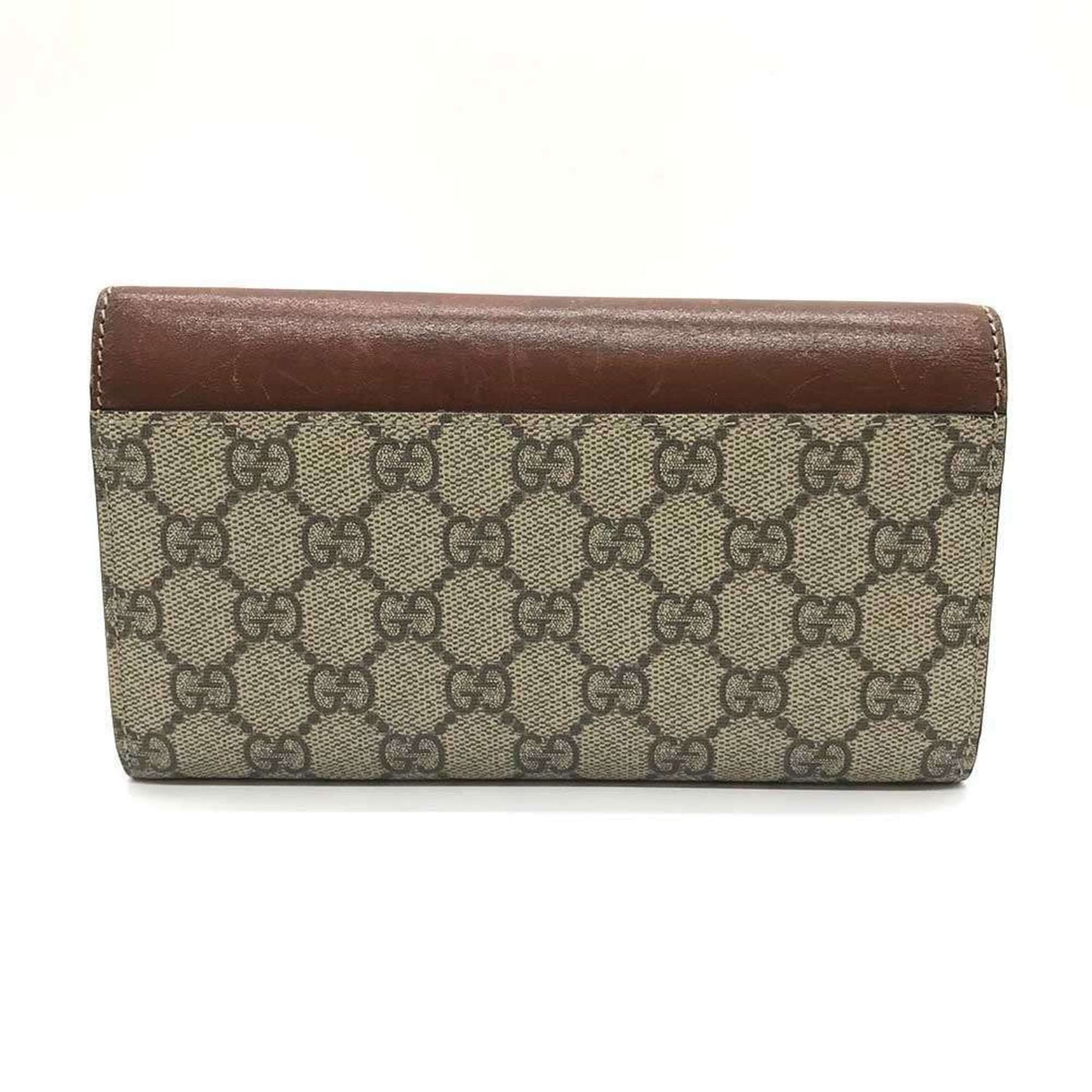 Gucci Brown Gg Supreme Leather Long Wallet (Bi-Fold) ( )