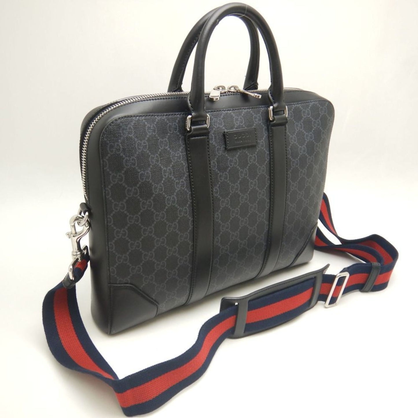 Gucci Black Gg Supreme Canvas Briefcase ( )