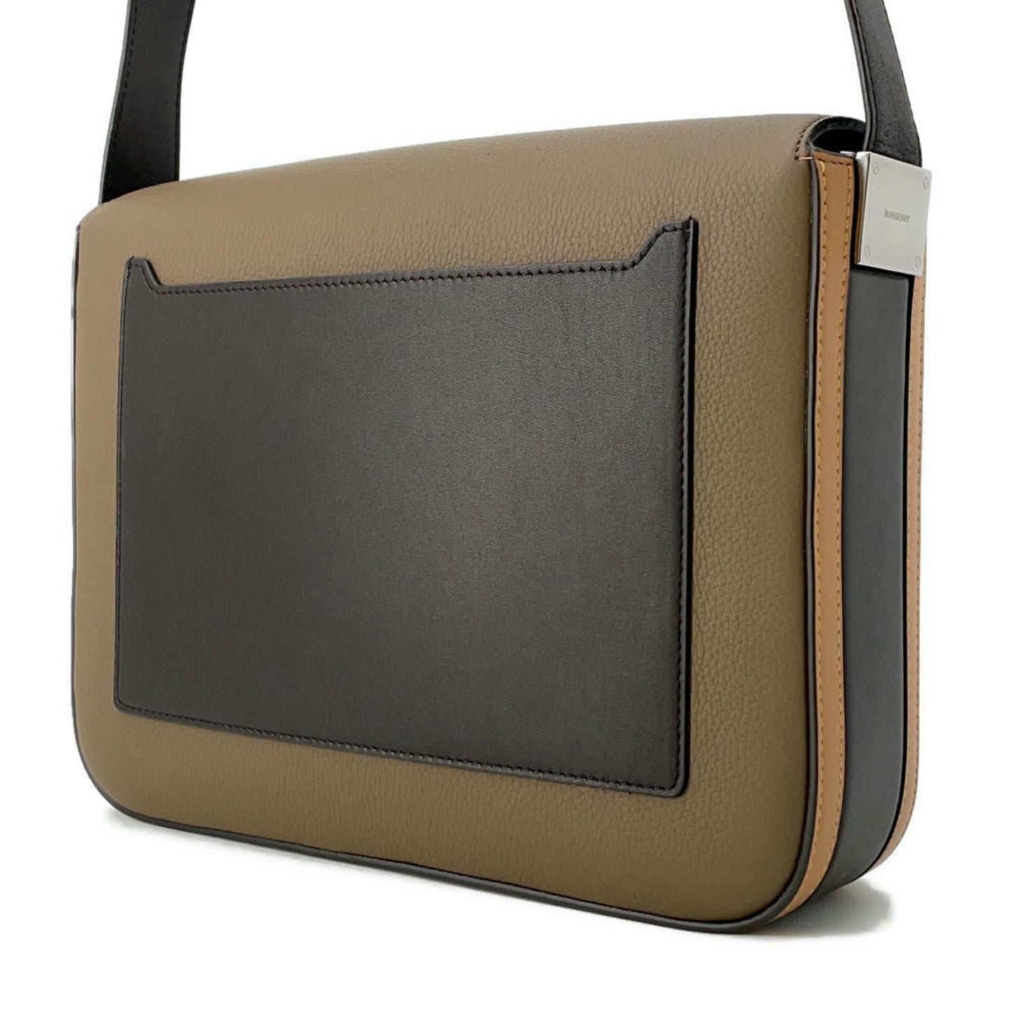 Burberry Brown Leather Messenger Bag Shoulder Bag ( )