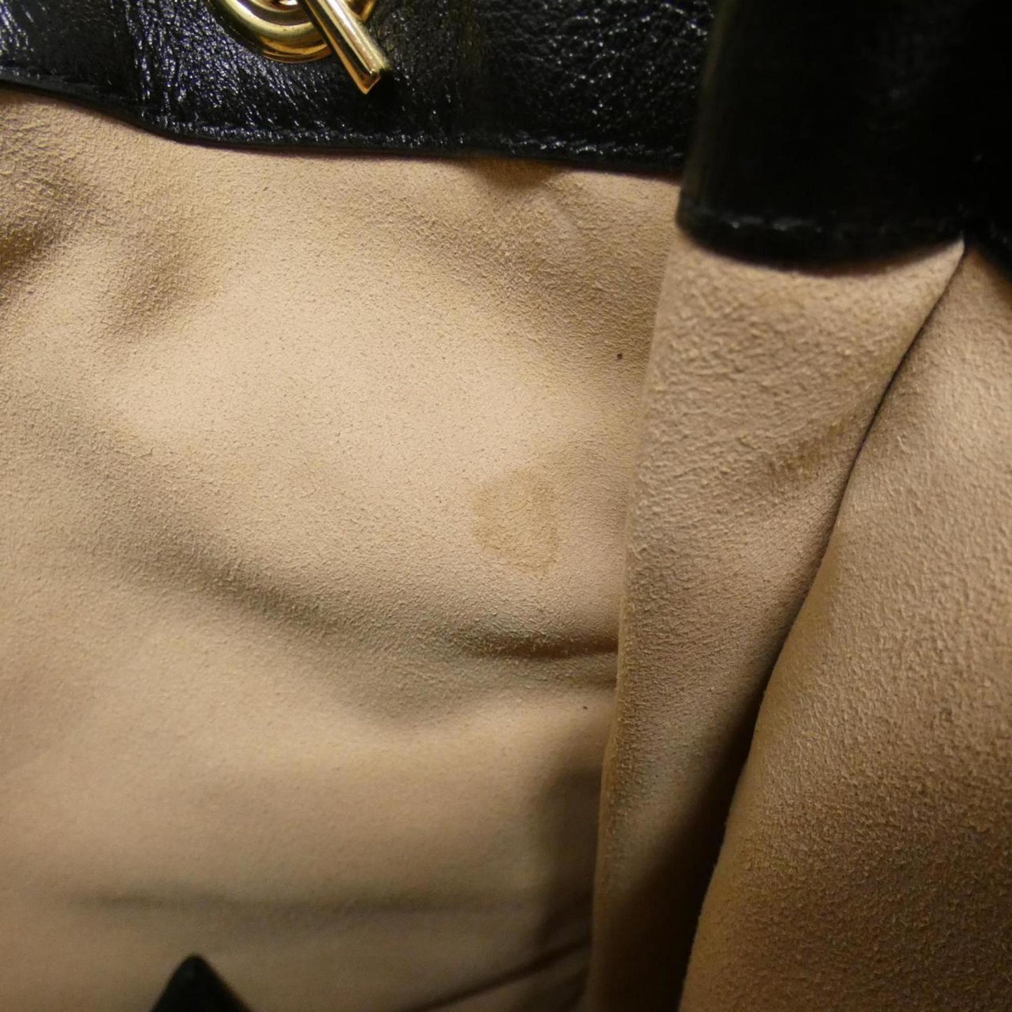 Gucci Black Leather Handbag Tote Bag ( )