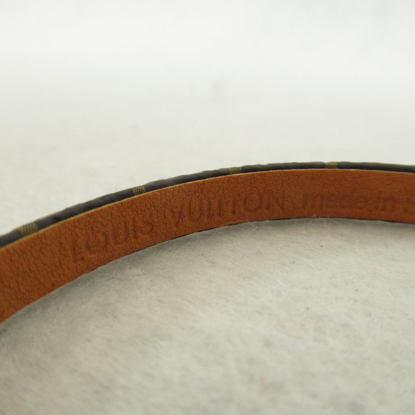 LOUIS VUITTON Brass Resay Jesus Bracelet Brown Monogram PVC coated canvas