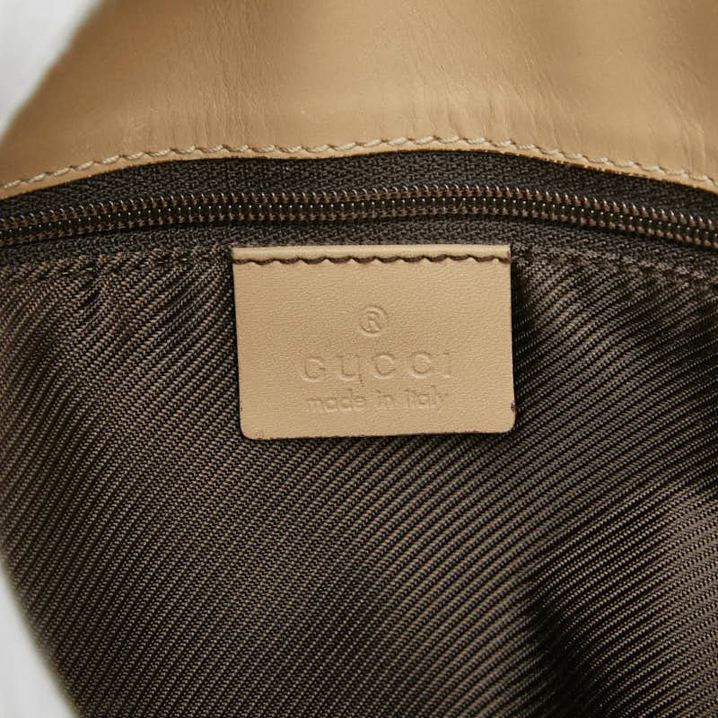 Gucci Beige Canvas Leather Handbag ( )