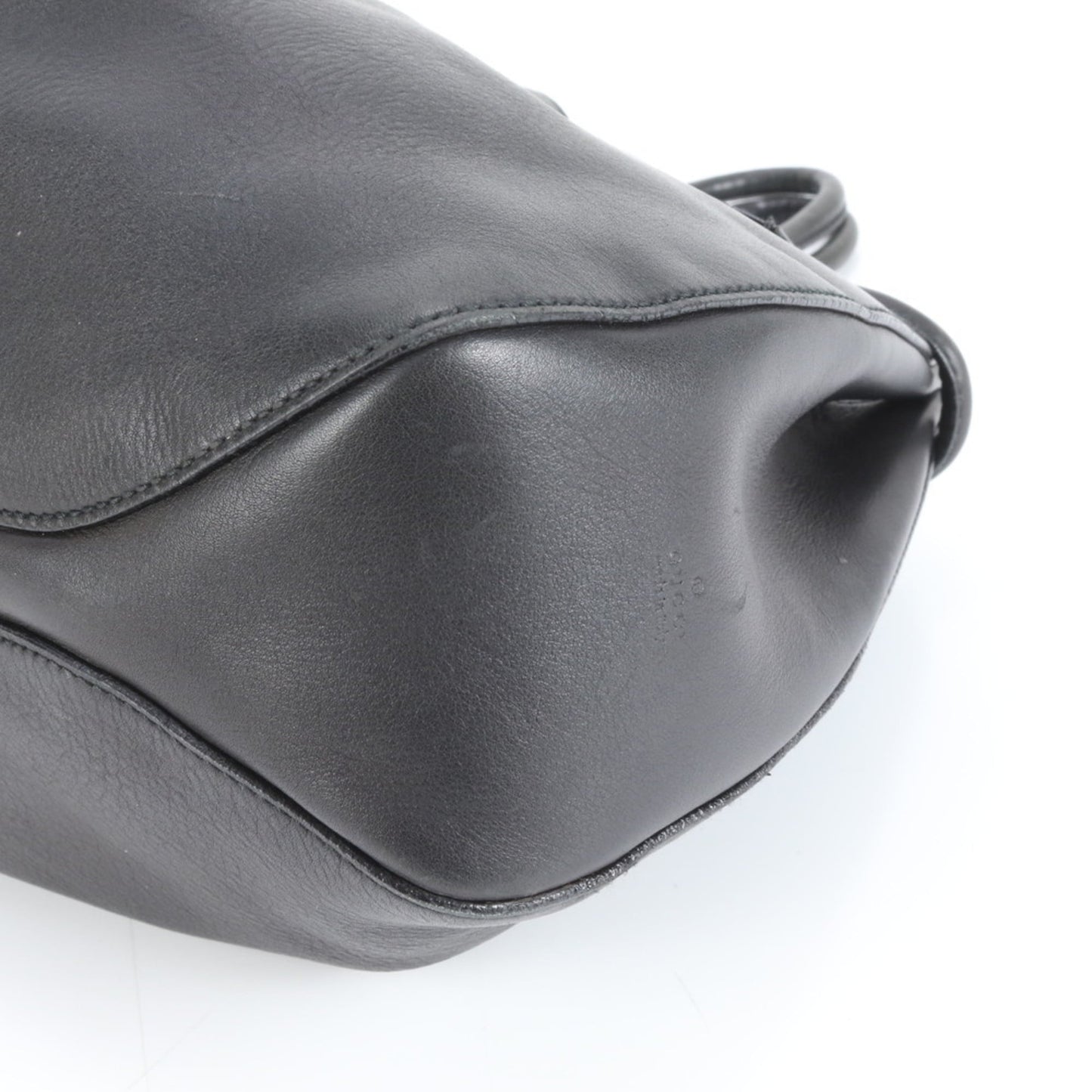 Gucci Black Leather Pouch Tote Bag ( )