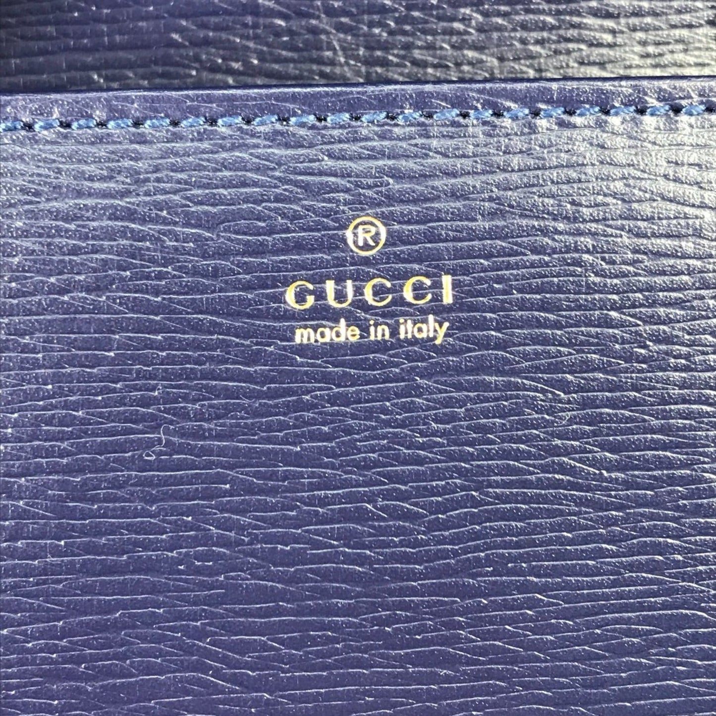 Gucci Navy Red Color Leather Chain/Shoulder Wallet ( )