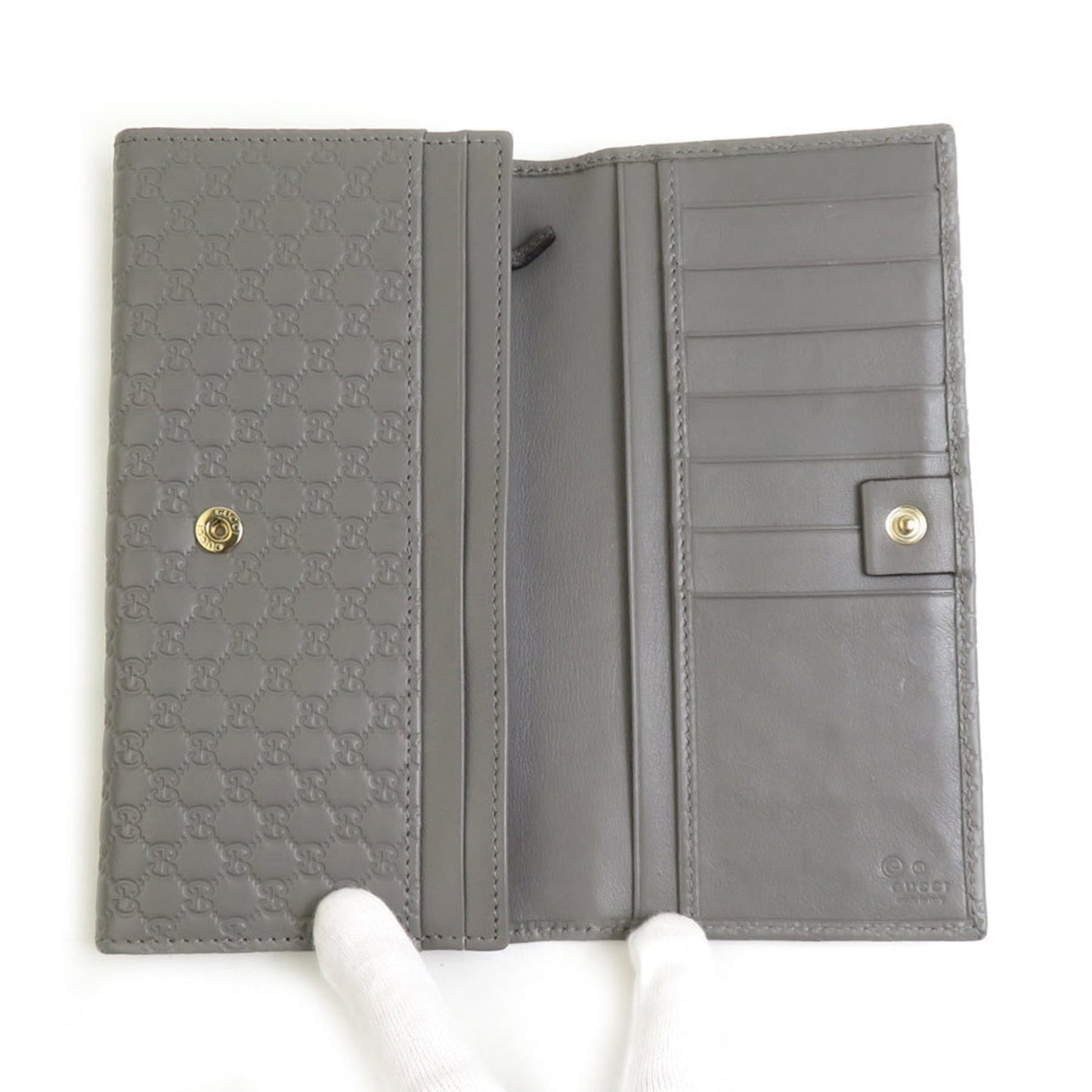 Gucci Gray Leather Long Wallet (Bi-Fold) ( )