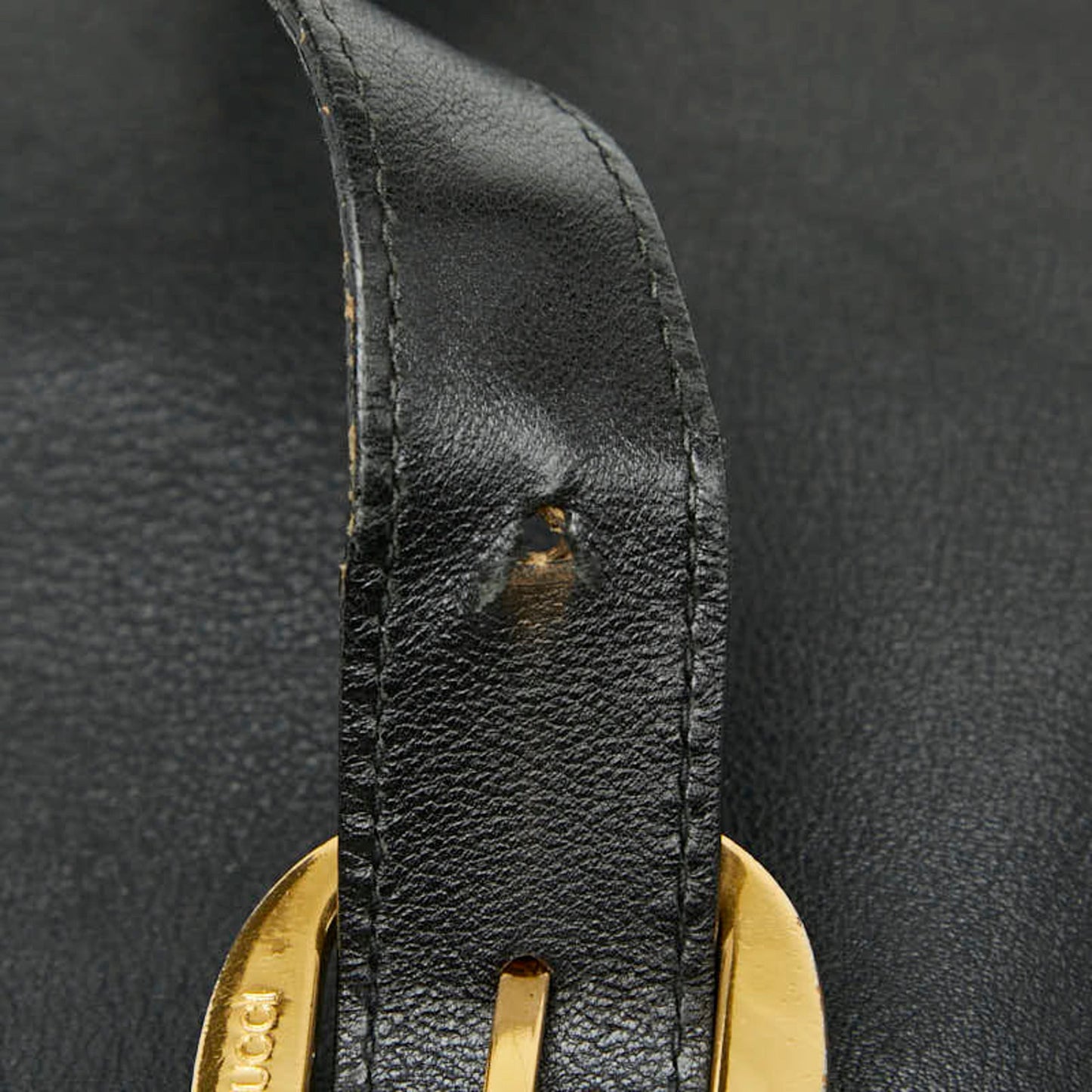 Gucci Black Leather Shoulder Bag Sling Bag ( )