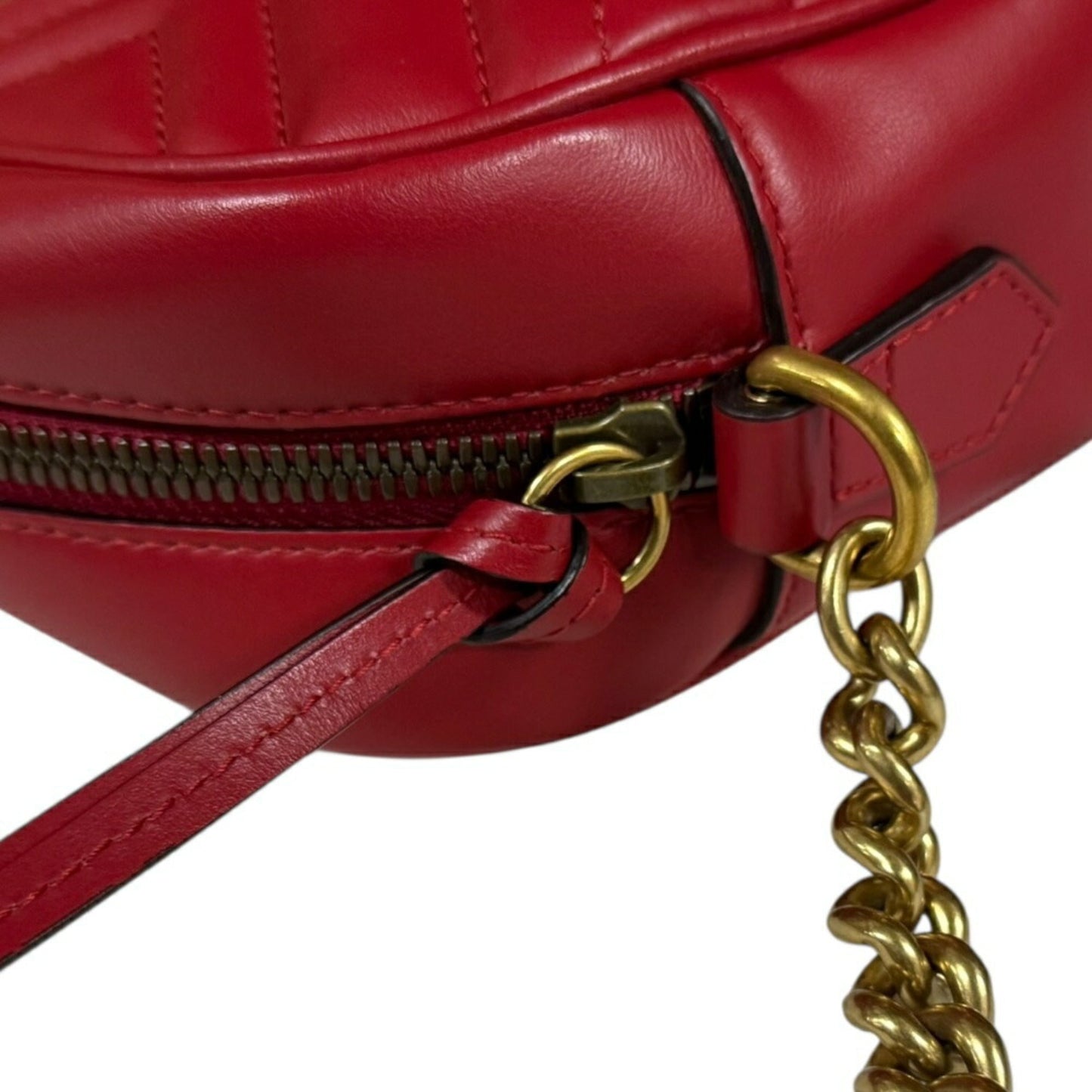 Gucci Gg Marmont Red Color Leather Shoulder Bag ( )