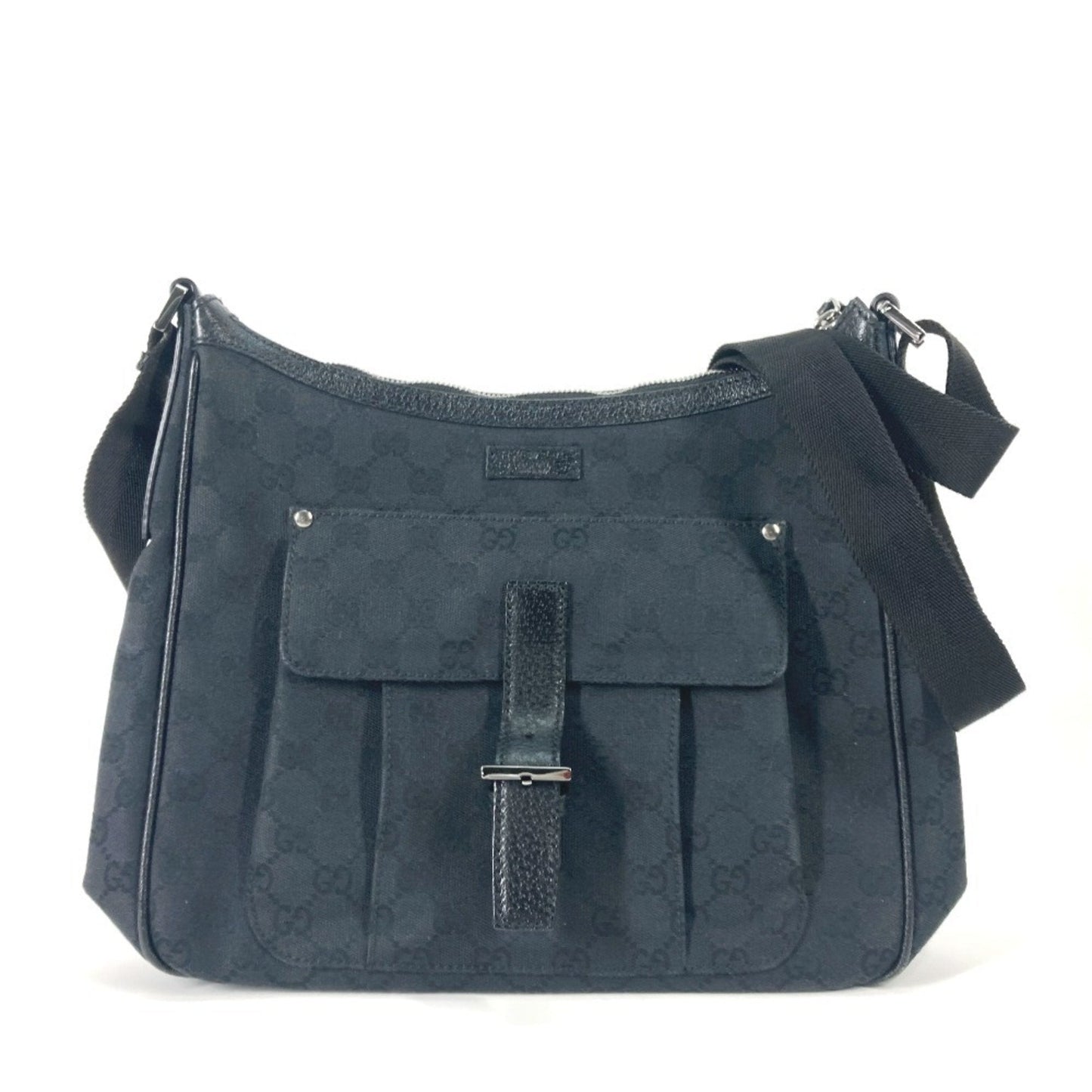 Gucci Black Gg Canvas Shoulder Bag ( )