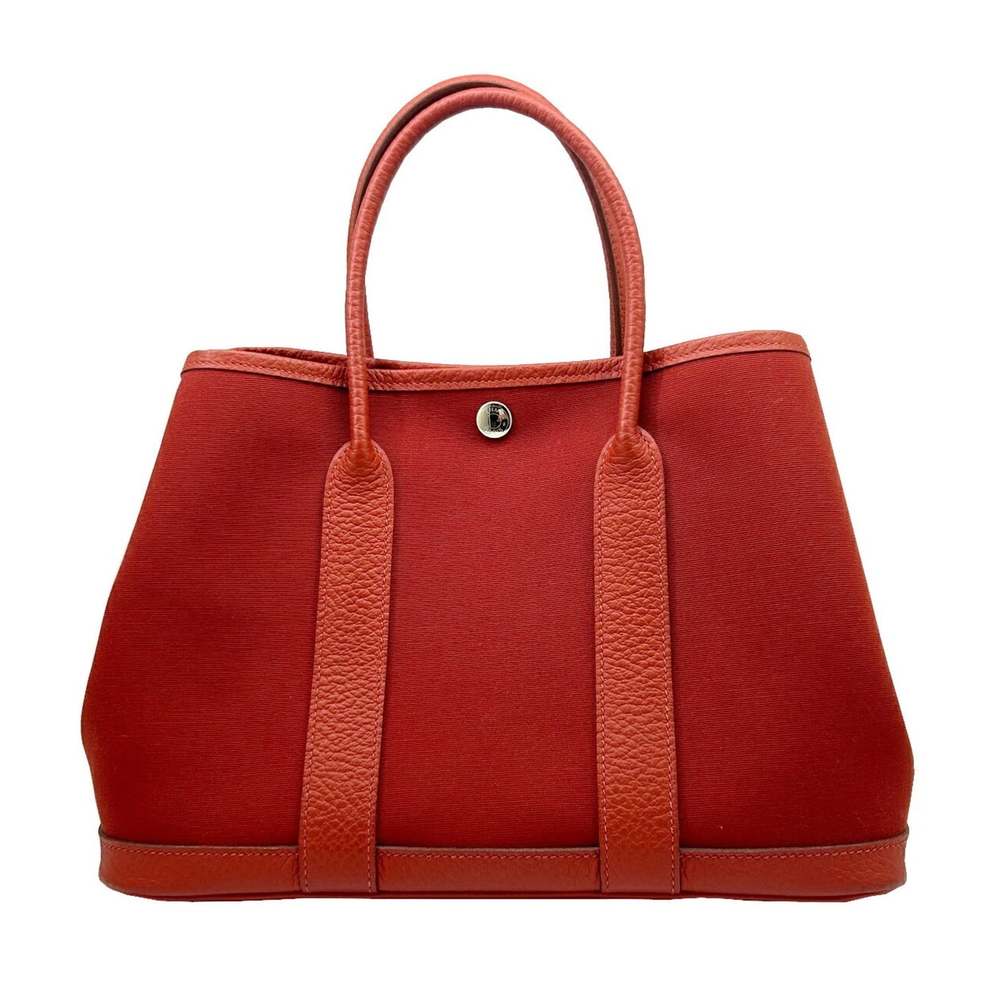 Hermes Red Color Toile H Tote Bag ( )
