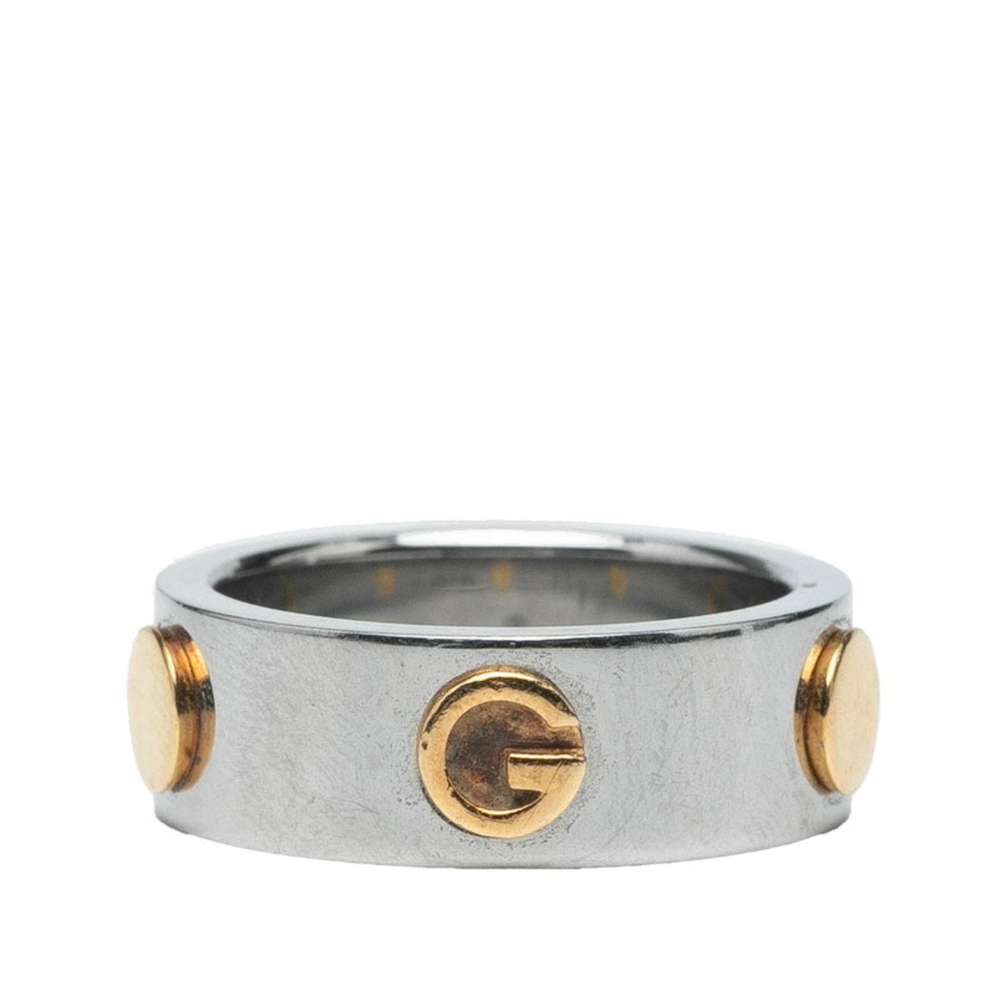 Gucci Silver Yellow Gold Band Ring ( )