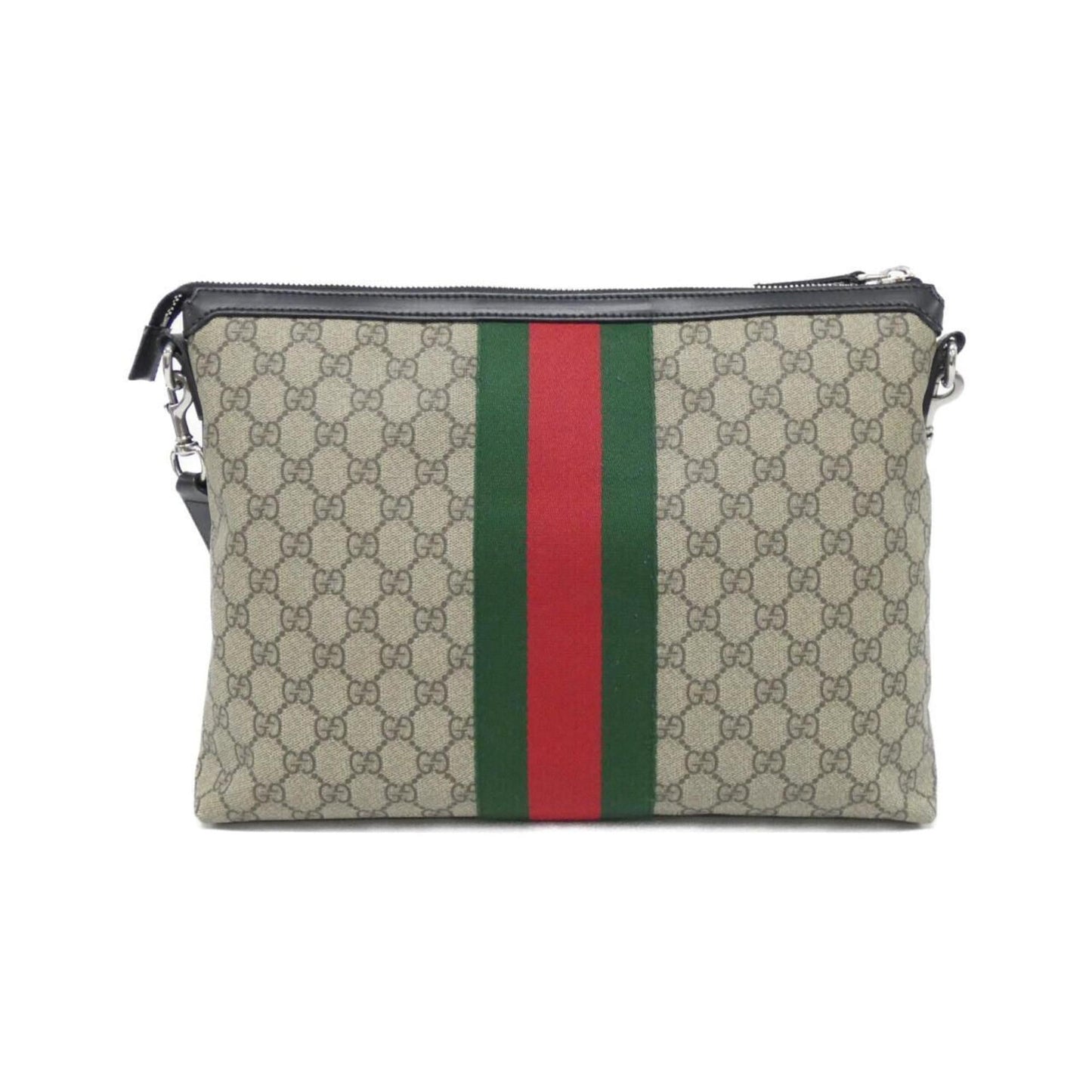 Gucci Beige Black Gg Supreme Shoulder Bag ( )