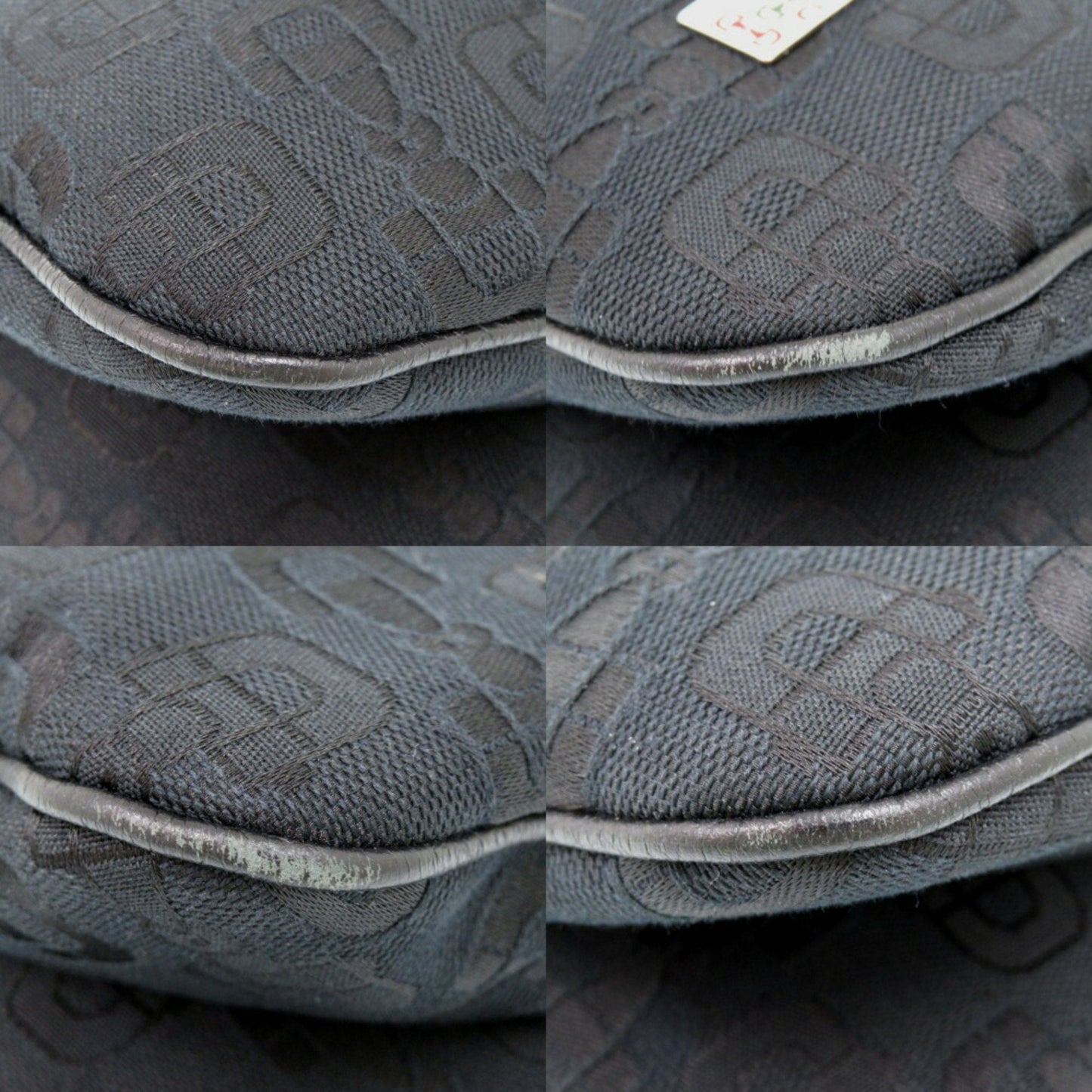 Gucci Horsebit Black Canvas Shoulder Bag ( )