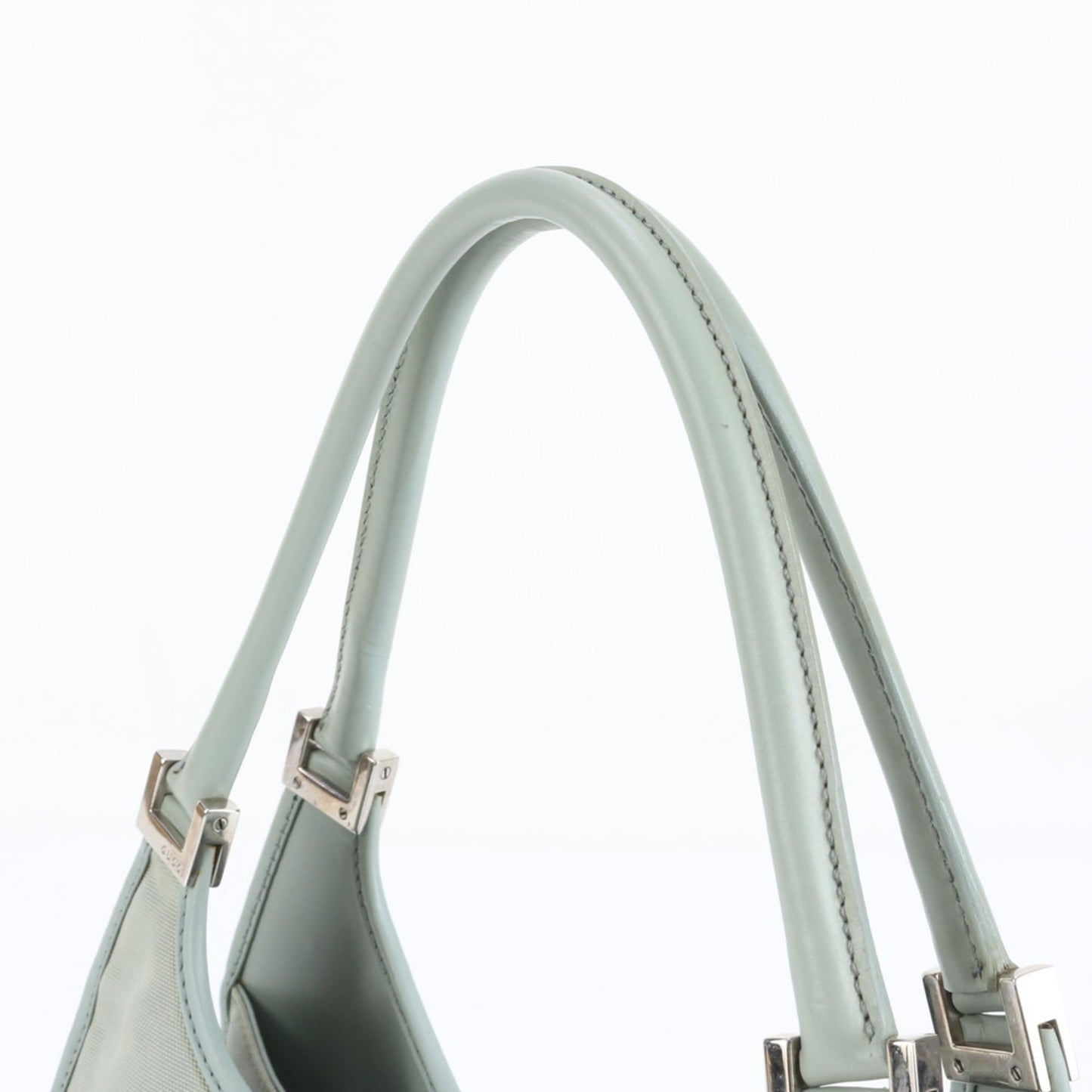 Gucci Green Leather Canvas Tote Bag ( )