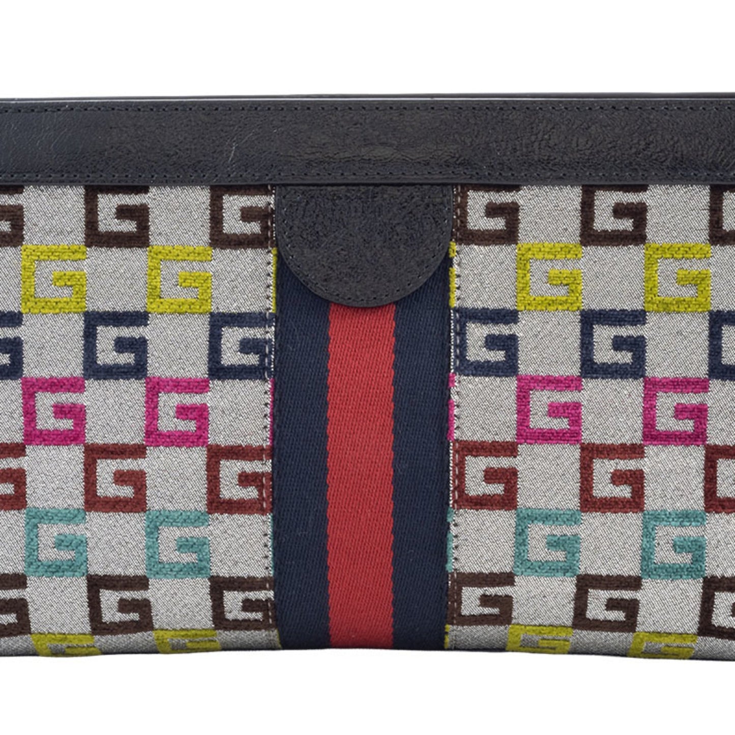 Gucci Multi-Color Canvas Leather Shoulder Bag ( )