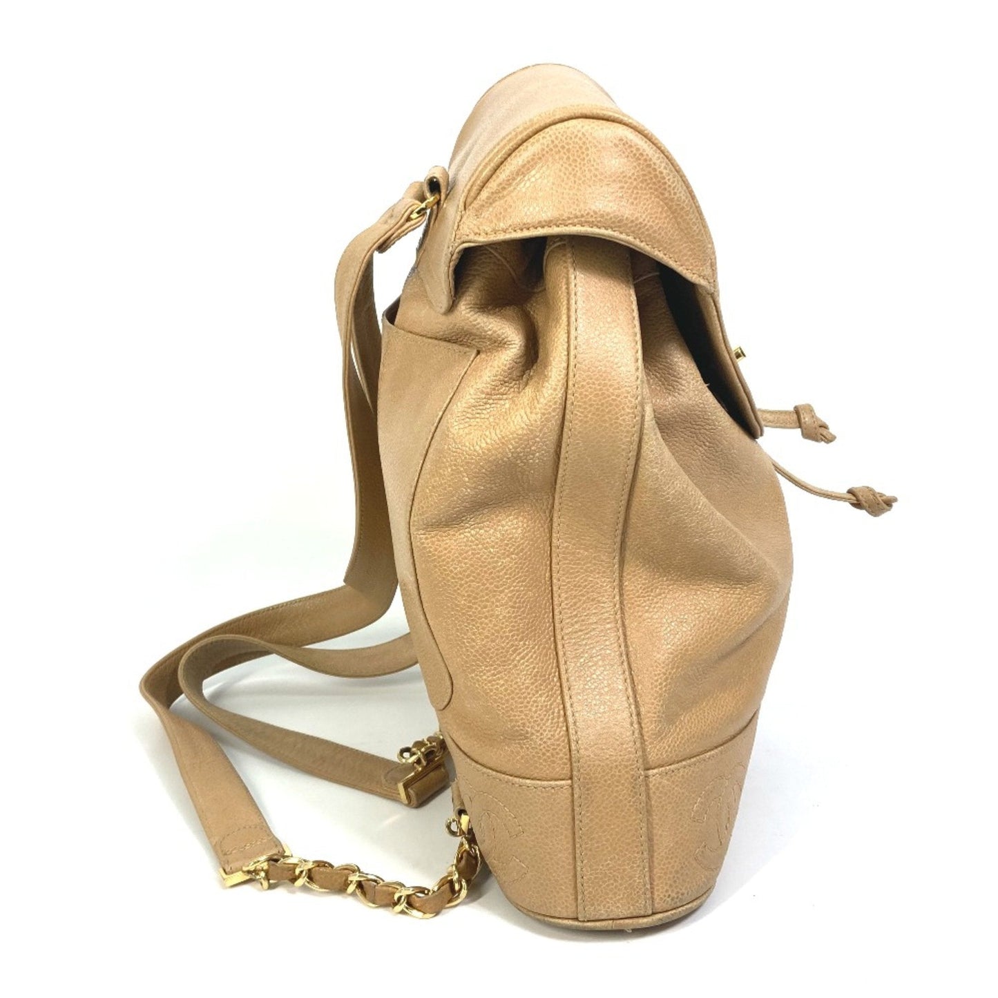 Chanel backpack bag with pouch bag turnlock   Backpack Beige