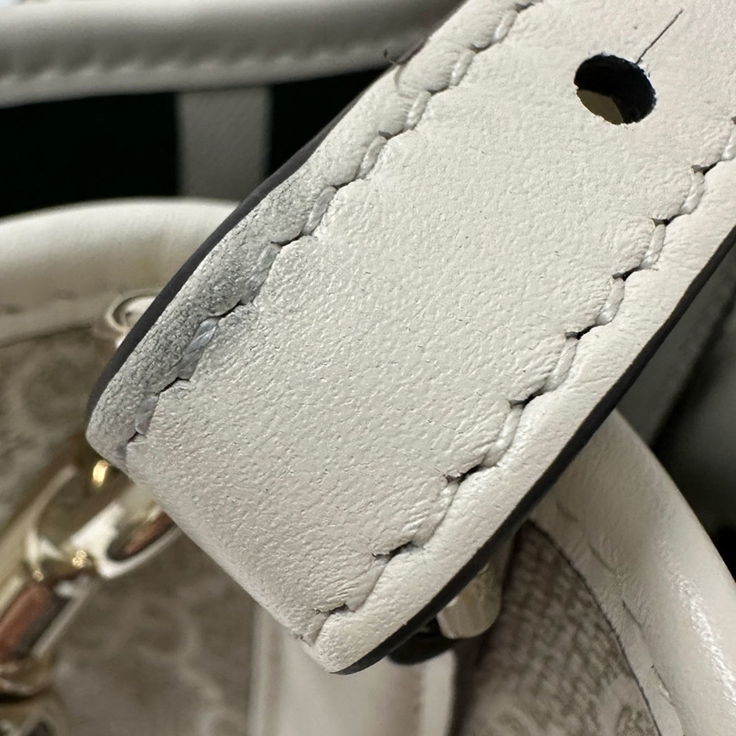 Gucci White Leather Handbag Shoulder Bag ( )