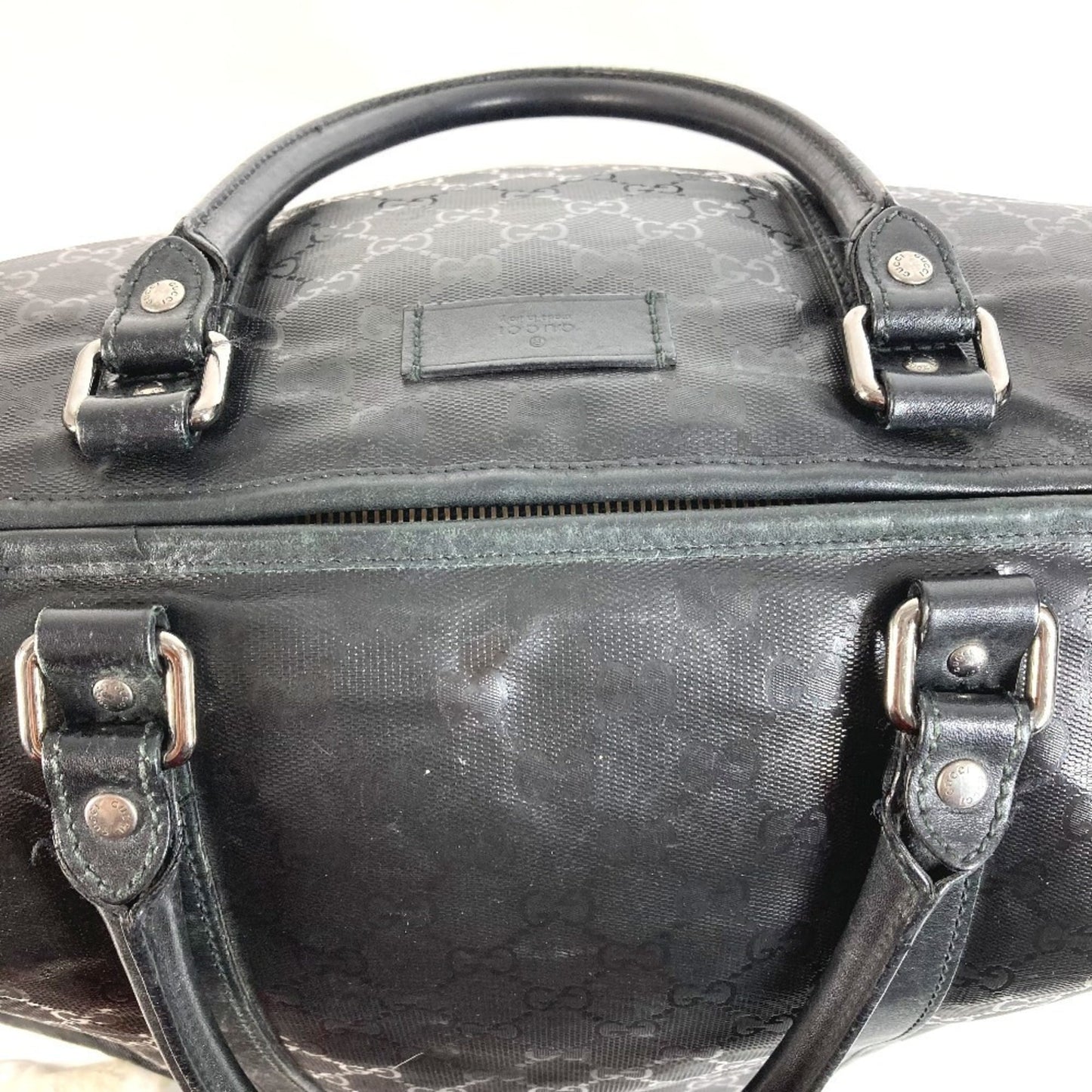Gucci Gg ImprimÃ© Black Leather Gg ImprimÃ© Boston Bag Shoulder Bag Tote Bag ( )