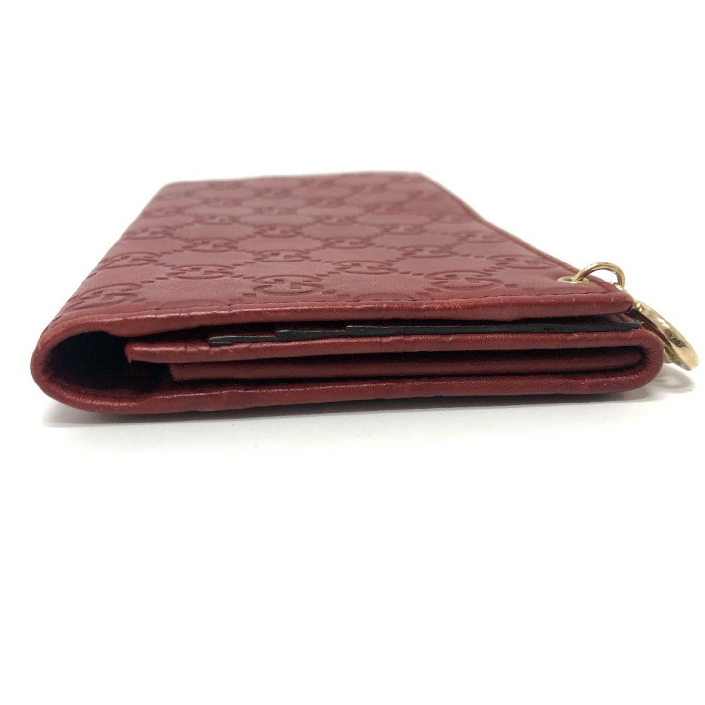 Gucci Red Color Gg Leather Long Wallet (Bi-Fold) ( )