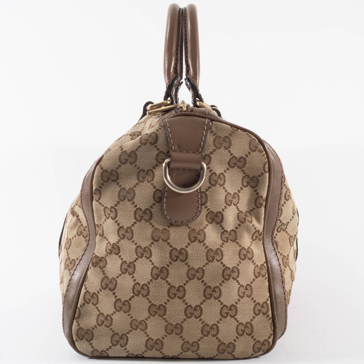 Gucci Brown Pink Gg Canvas Leather Boston Bag Shoulder Bag ( )