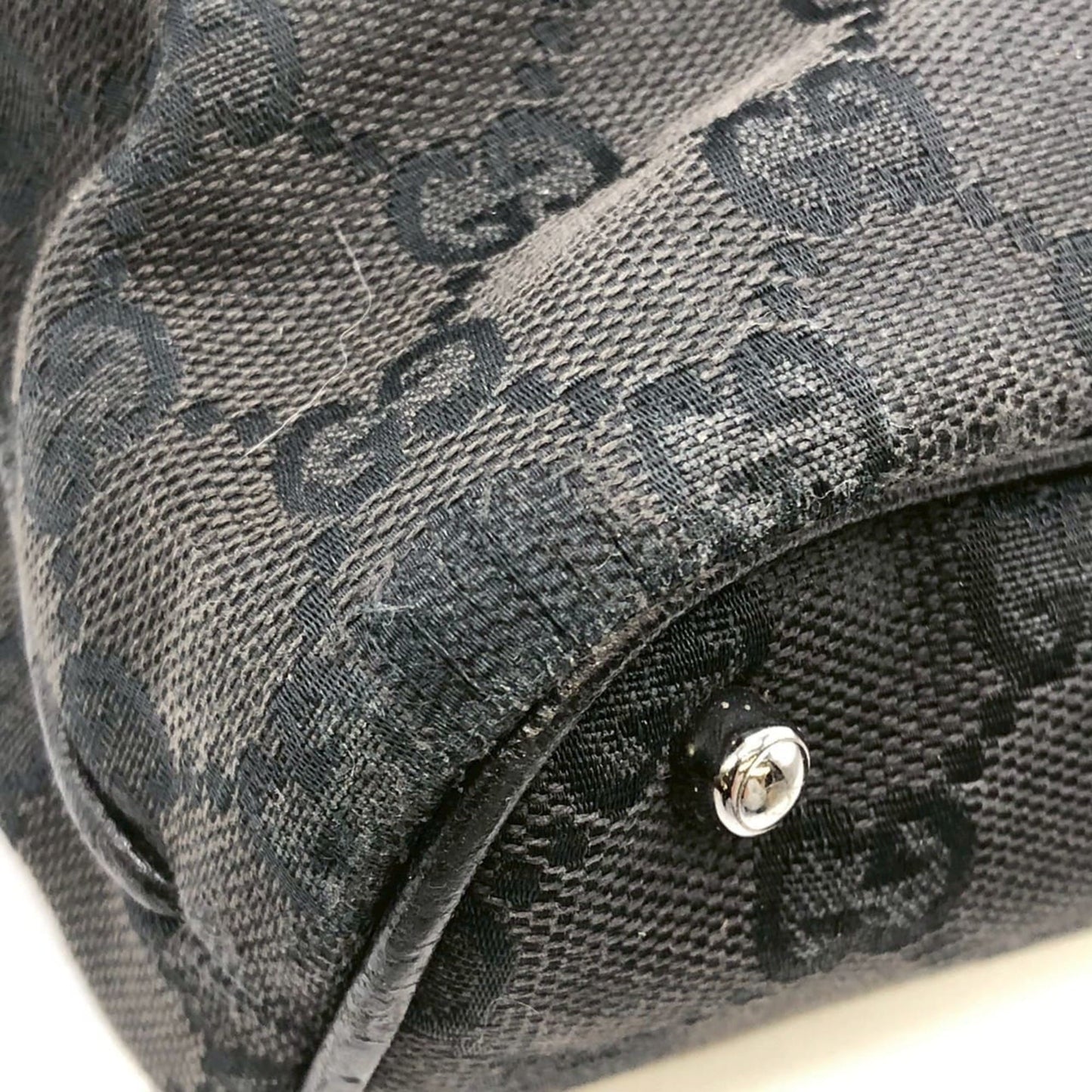 Gucci Gg Canvas Black Gg Canvas Handbag Tote Bag ( )