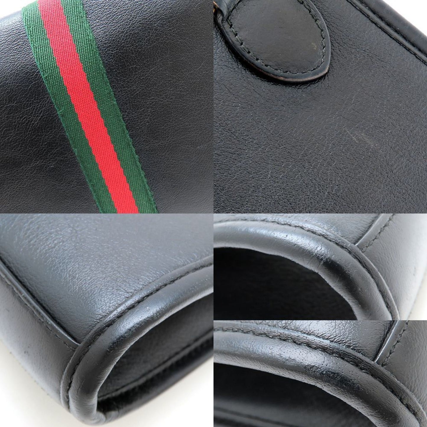 Gucci Black Leather Shoulder Bag ( )