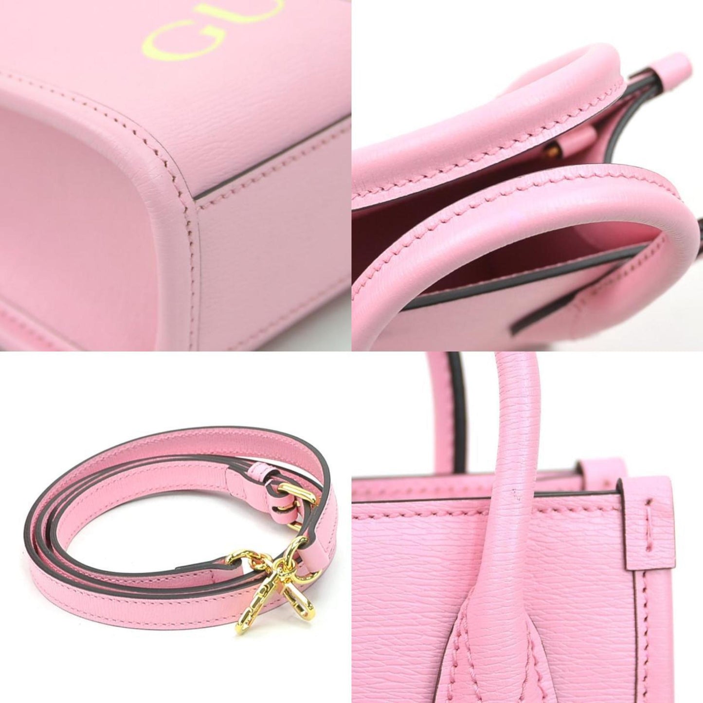 Gucci Pink Leather Handbag Shoulder Bag ( )