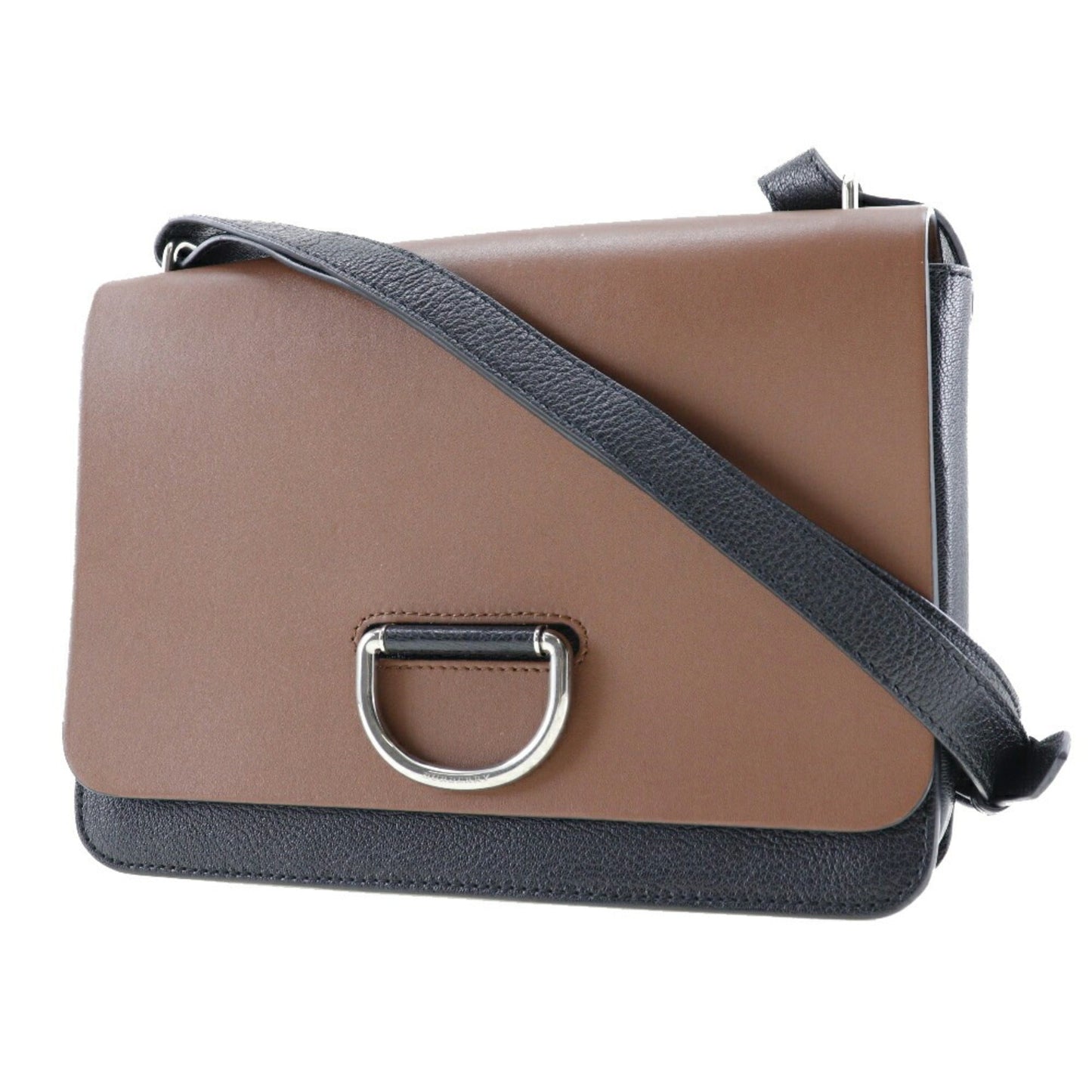 Burberry Black Brown Leather Shoulder Bag ( )