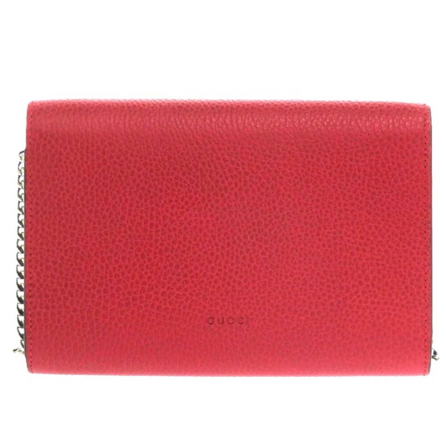 Gucci Red Color Leather Chain/Shoulder Wallet ( )
