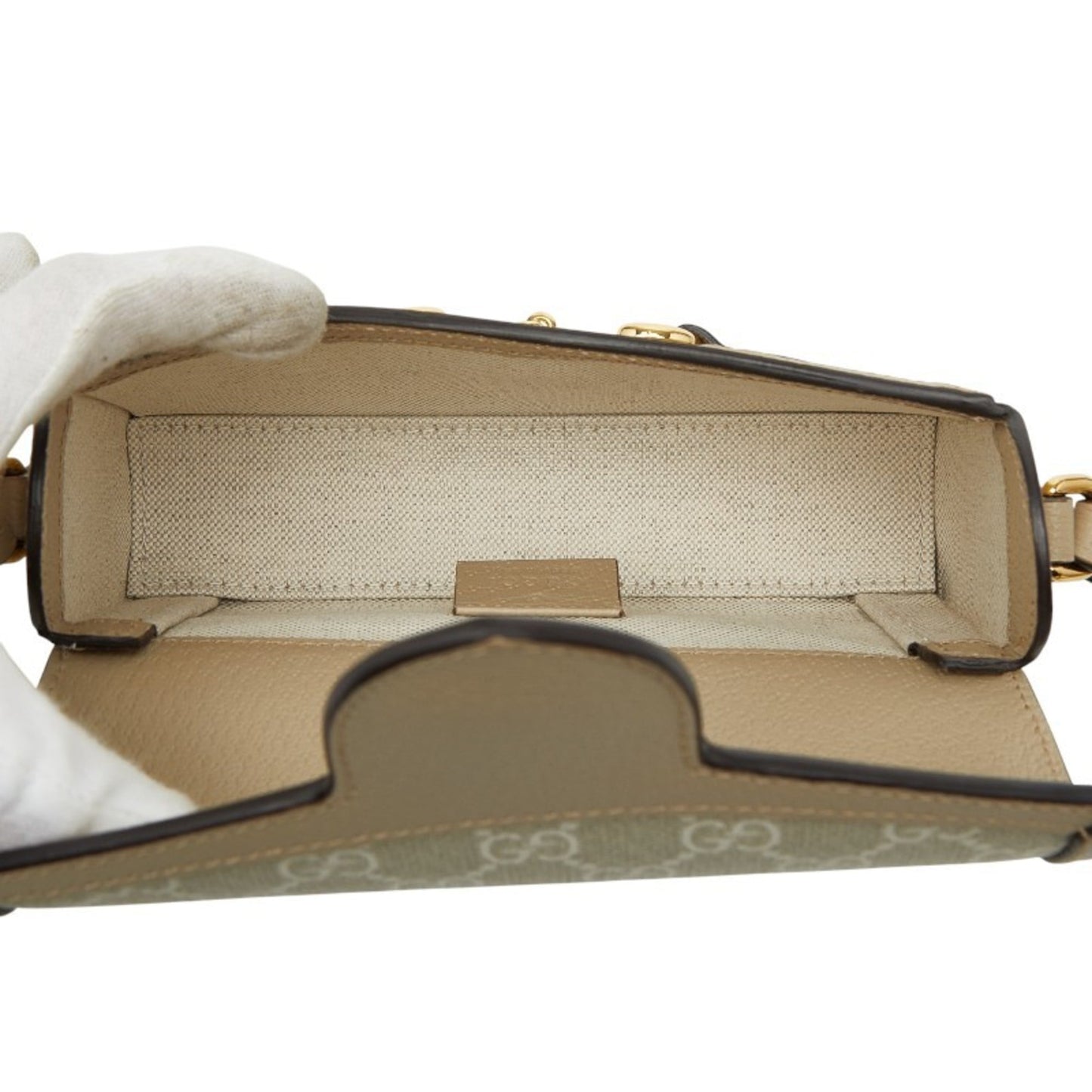 Gucci Beige White Pvc Leather Shoulder Bag ( )