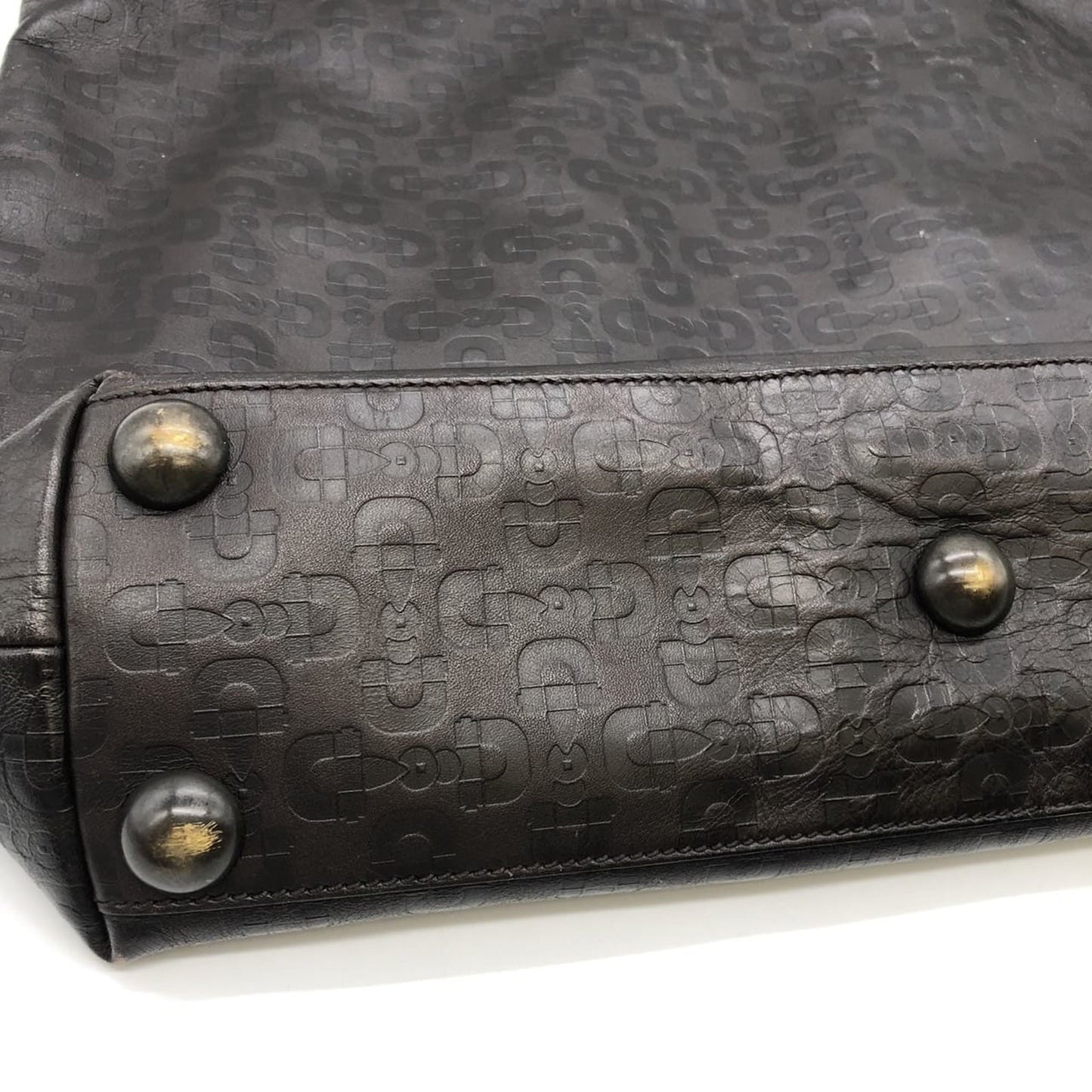 Gucci Horsebit Brown Leather Handbag Tote Bag ( )