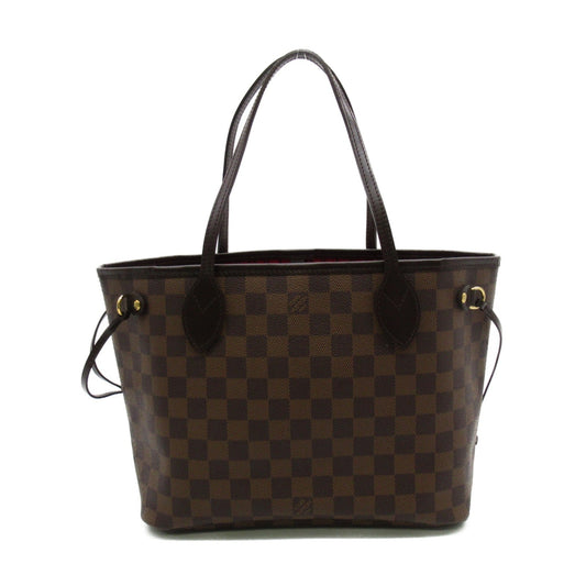 LOUIS VUITTON Neverfull PM Tote Bag Brown Ebene Damier PVC coated canvas