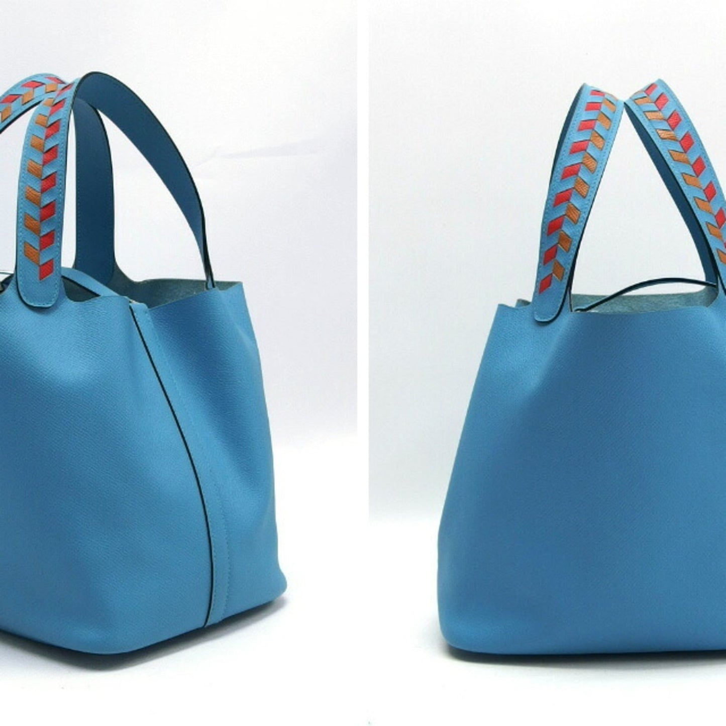 Hermes Picotin Light Blue Epsom Leather Handbag Tote Bag ( )