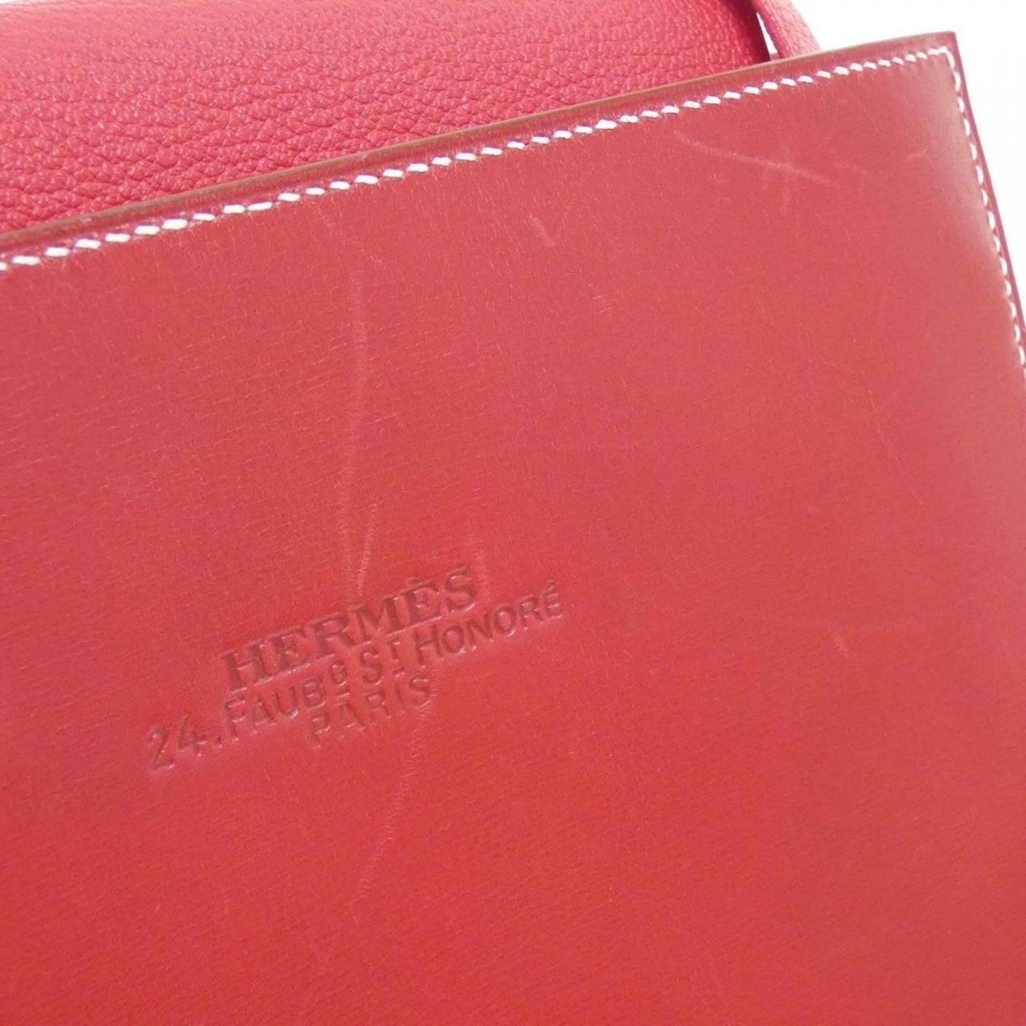Hermes Rouge Vif Box Calf Leather Handbag ( )
