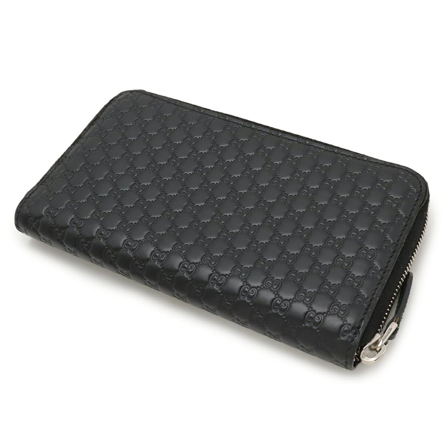 Gucci Black Micro Gg Leather Leather Long Wallet (Bi-Fold) ( )