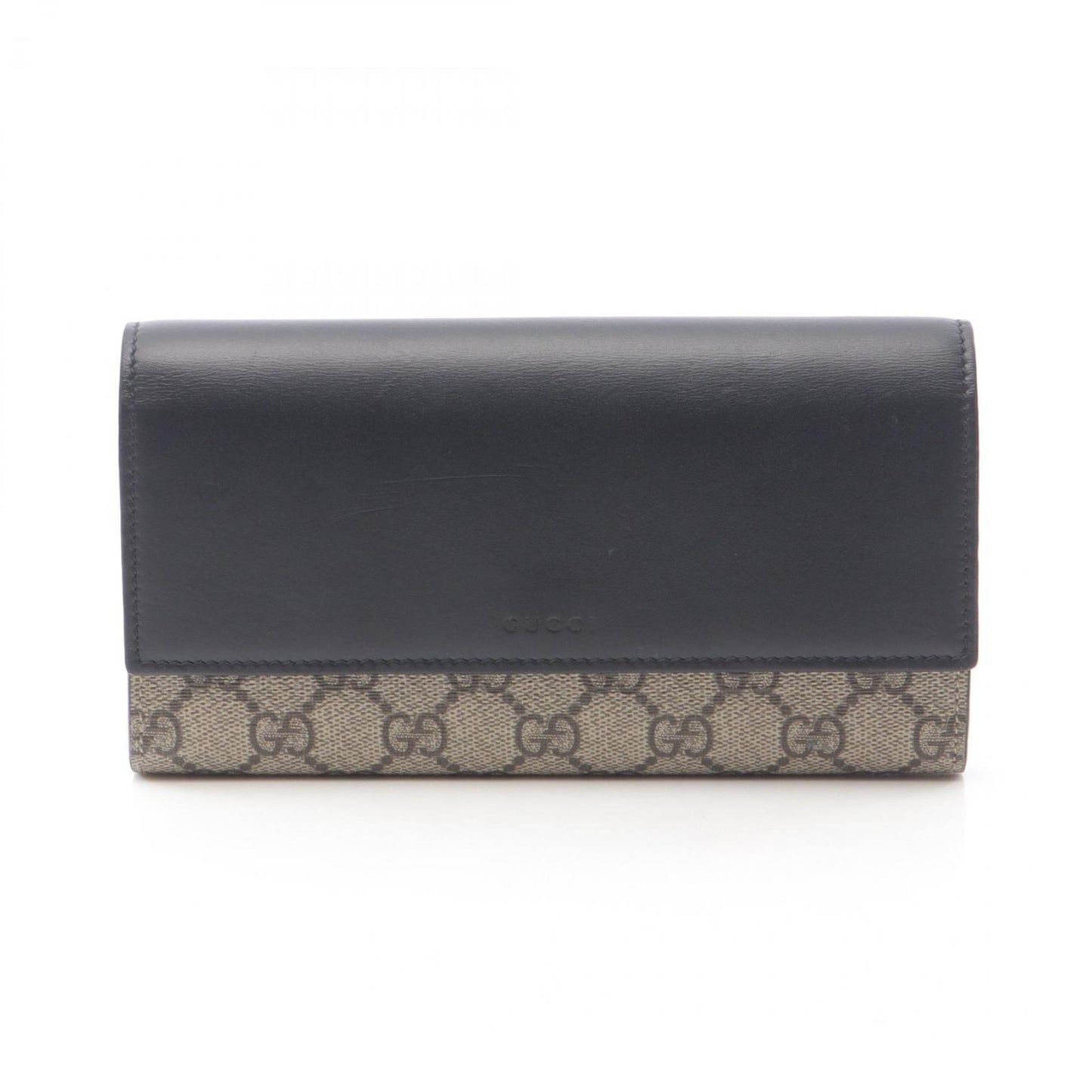 Gucci Beige Black Pvc Leather Long Wallet (Bi-Fold) ( )